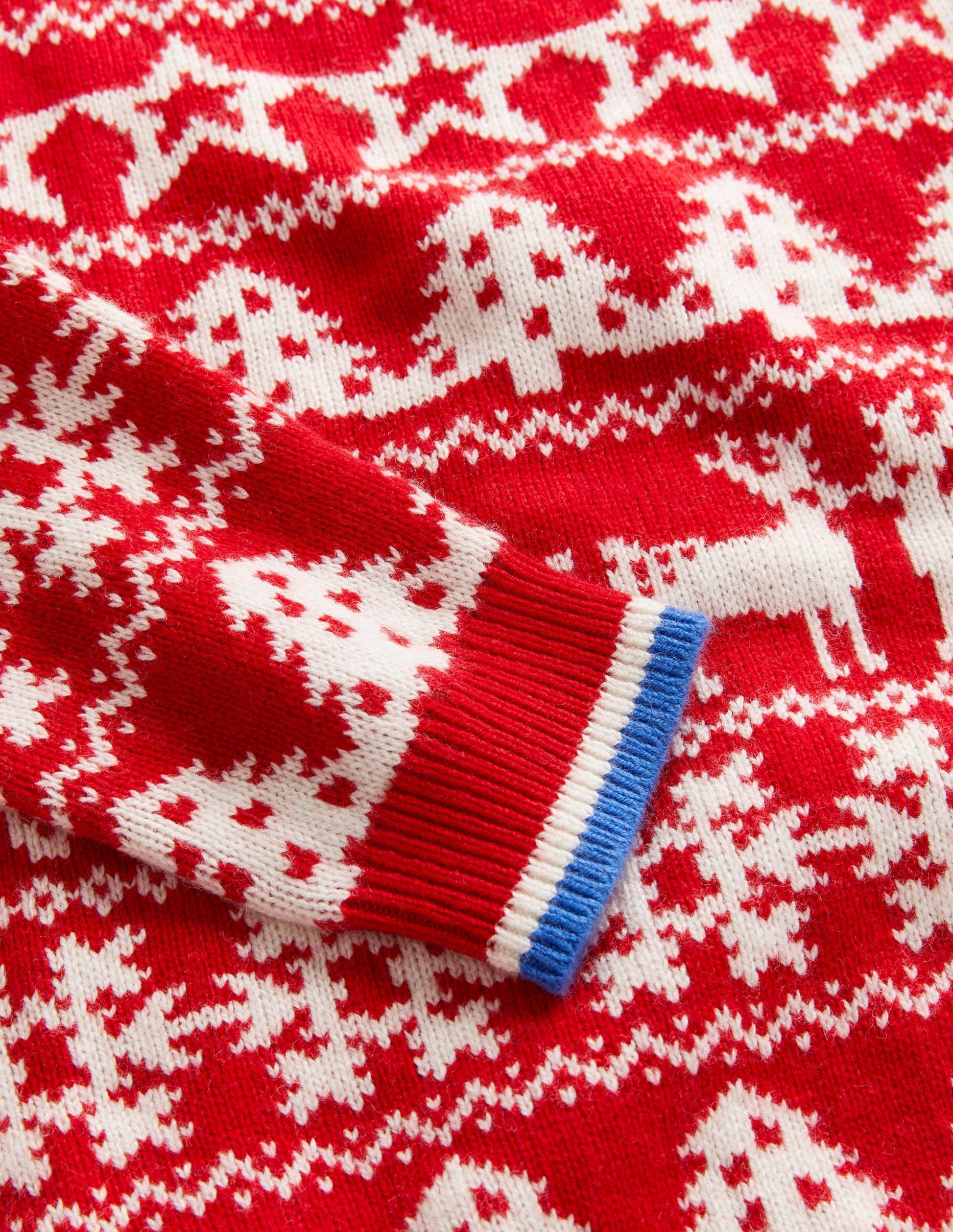 Red Fair Isle Christmas Jumper-Rockabilly Red-3