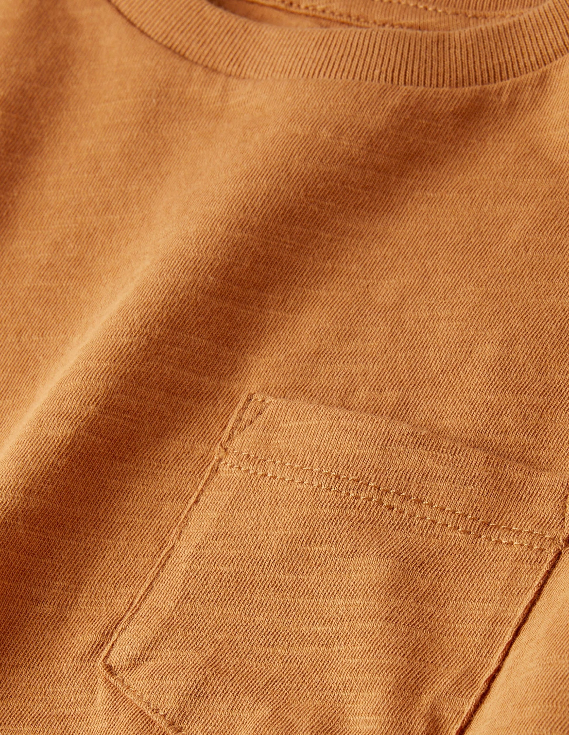 Long-sleeved Washed T-shirt-Brown-3