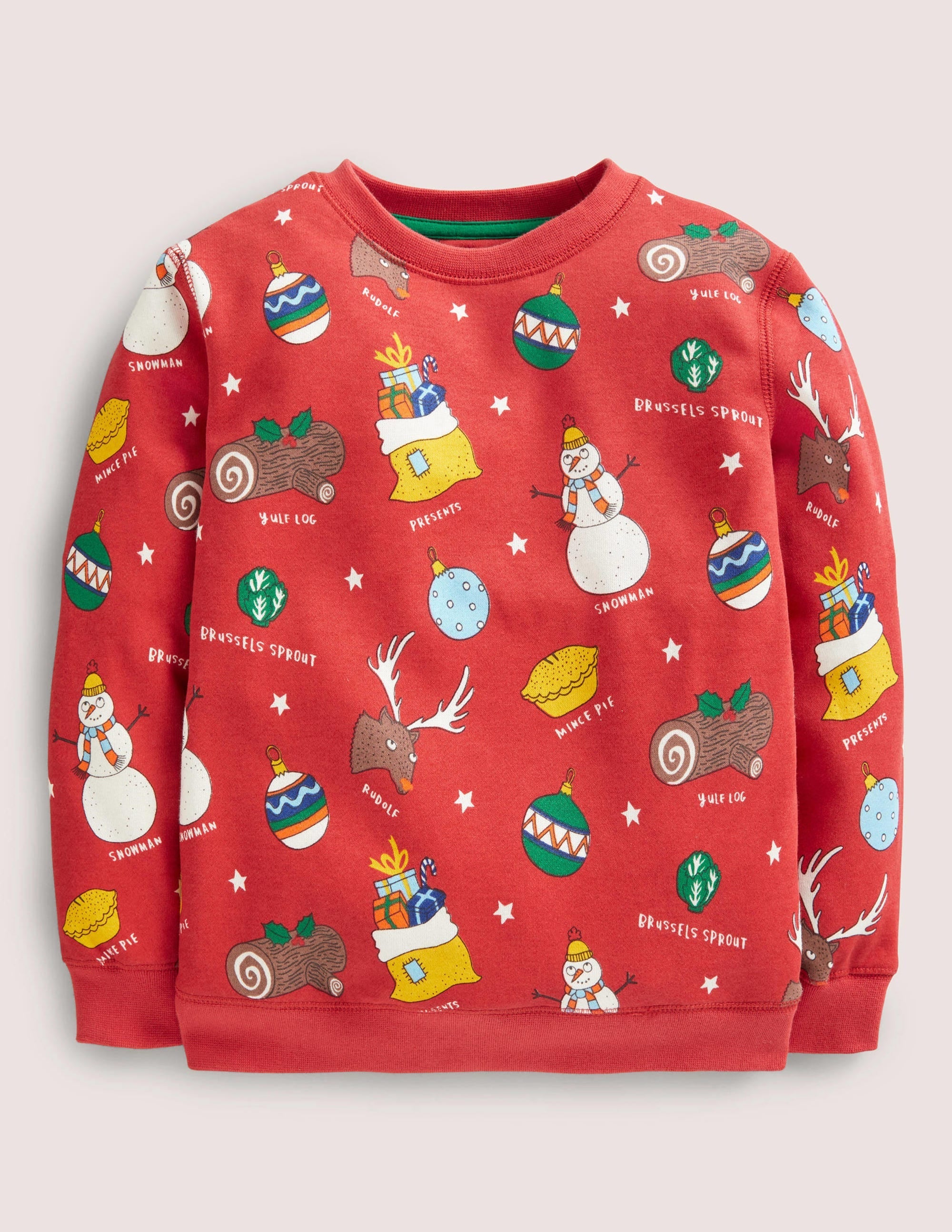 Printed Sweatshirt-Rockbilly Red Happy Christmas - Image 1