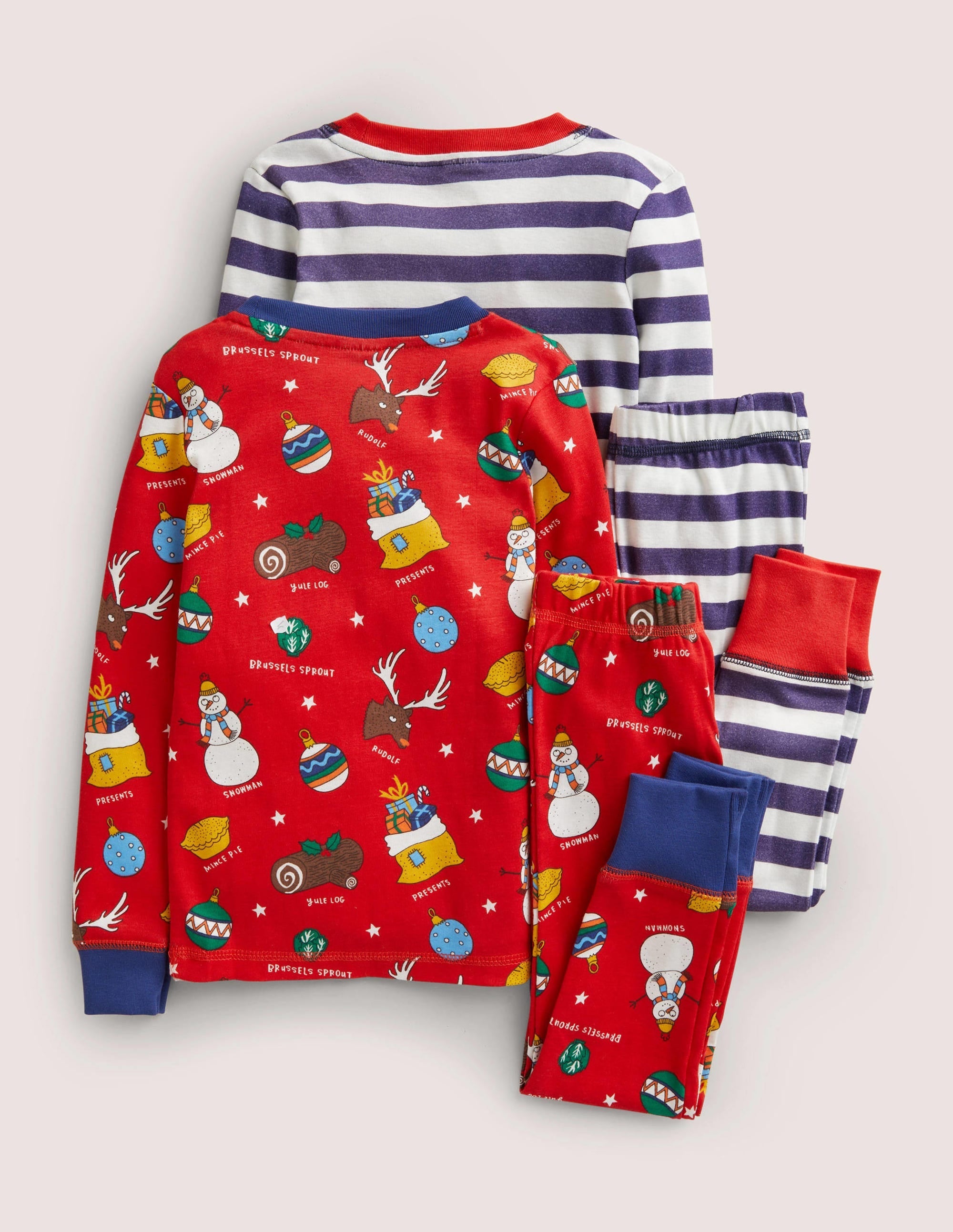 Snug Twin Pack Long Pyjamas-Rockabilly Red Happy Christmas - Image 2