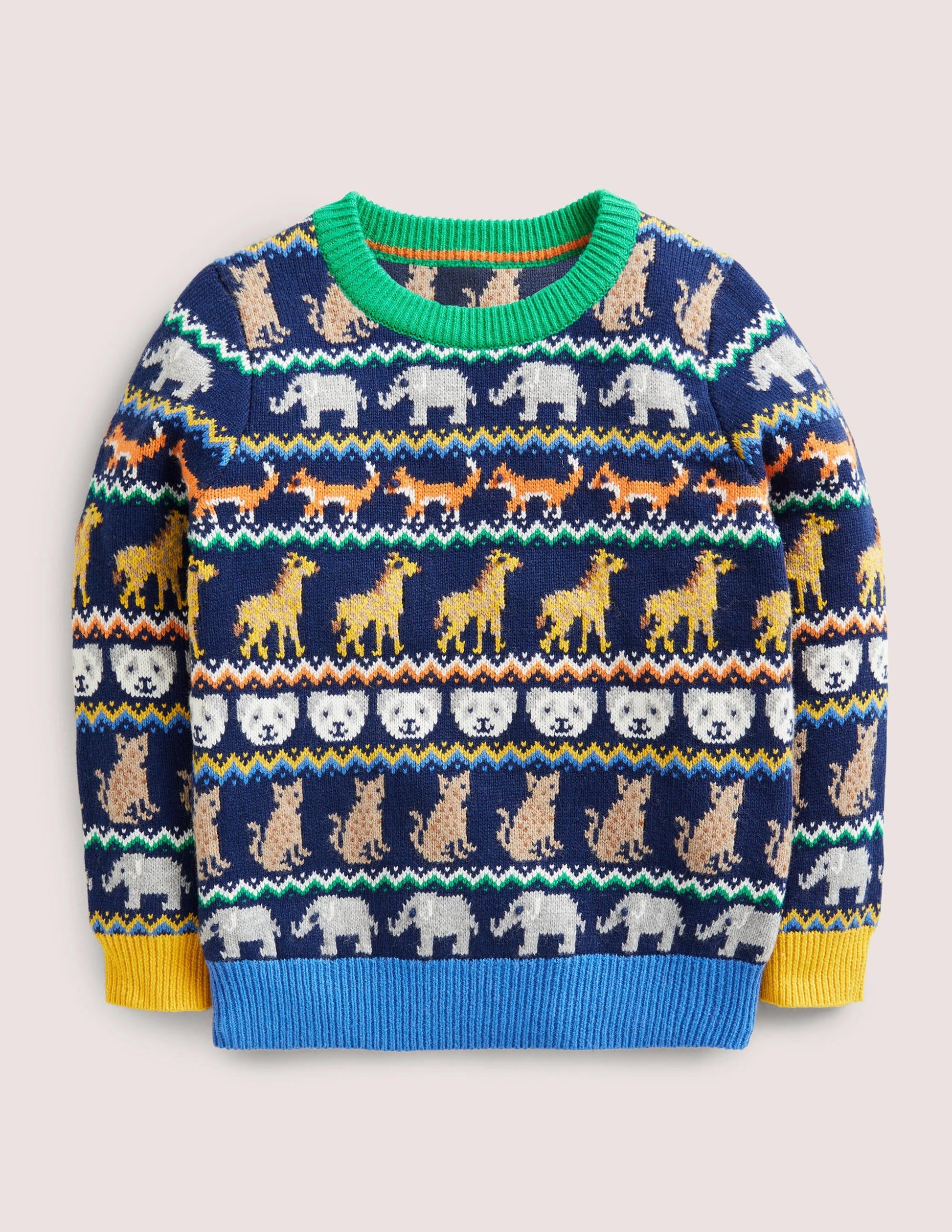 Fair Isle Jumper-College Navy Global Fair Isle-1