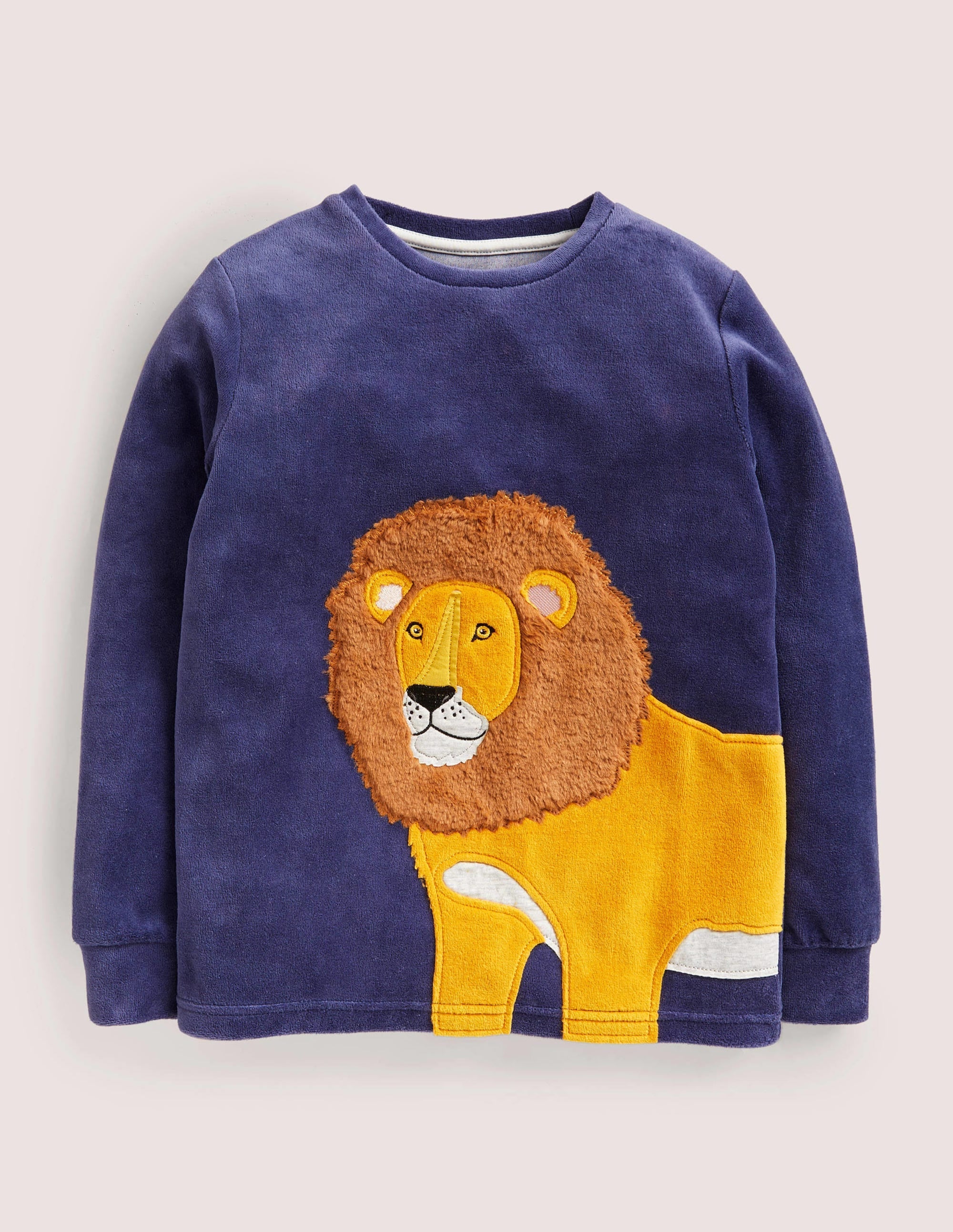 Jersey Velvet Appliqué T-shirt-Starboard Blue Lion - Image 1