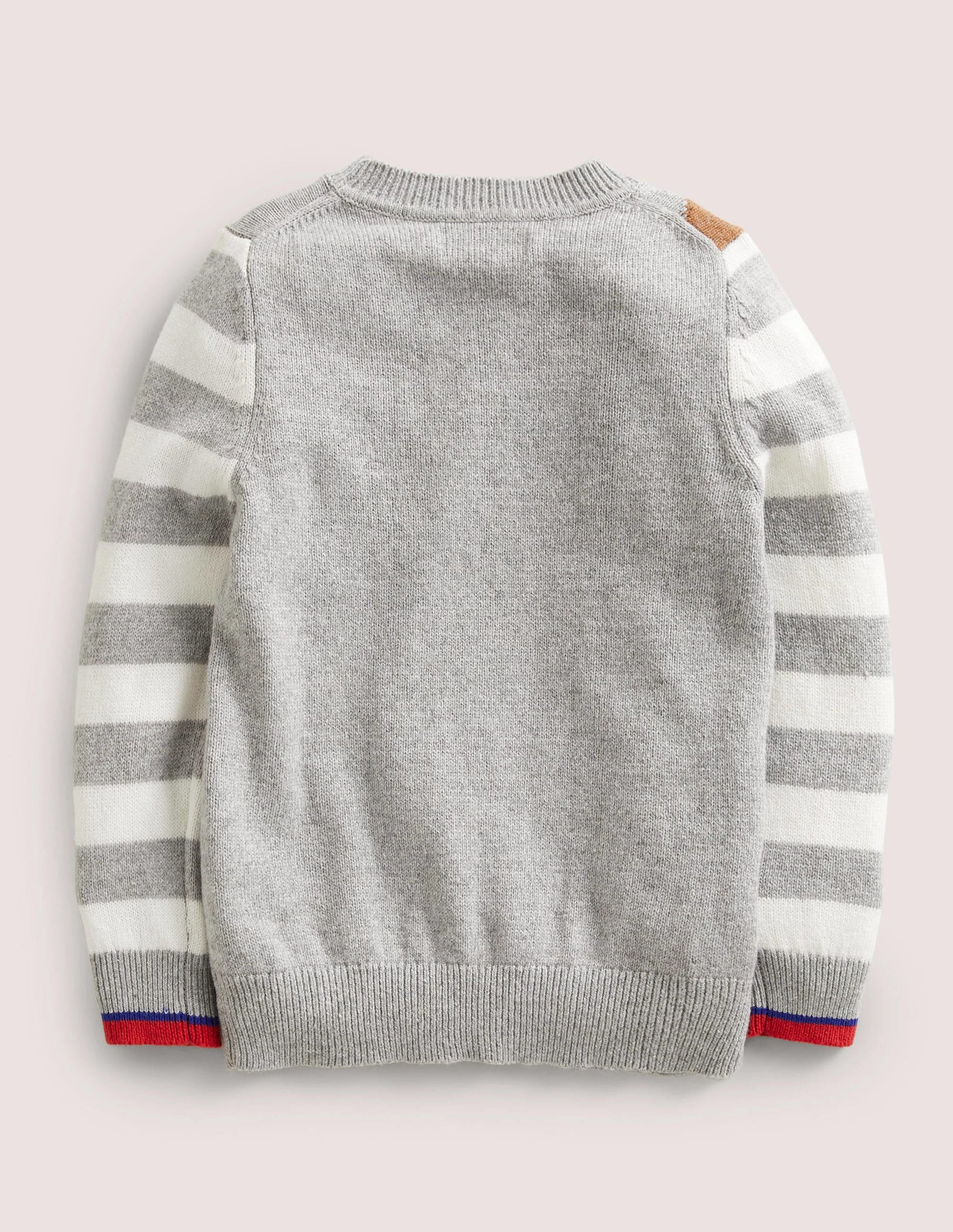 Grey Stripe Festive Christmas Jumper-Grey Marl Festive Friends-2