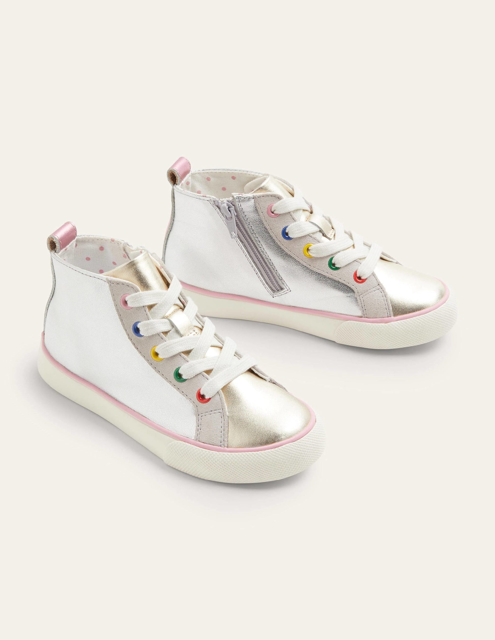 Leather High Top-Silver Rainbow-2