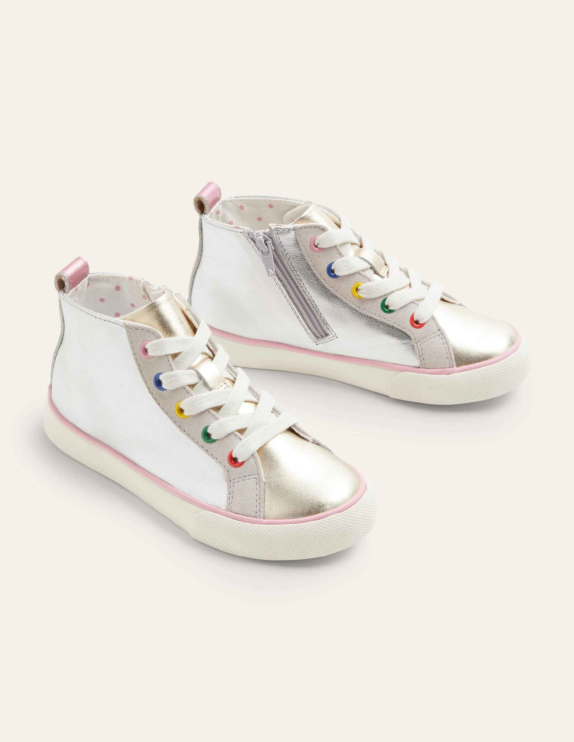 Leather High Top-Silver Rainbow - Image 2