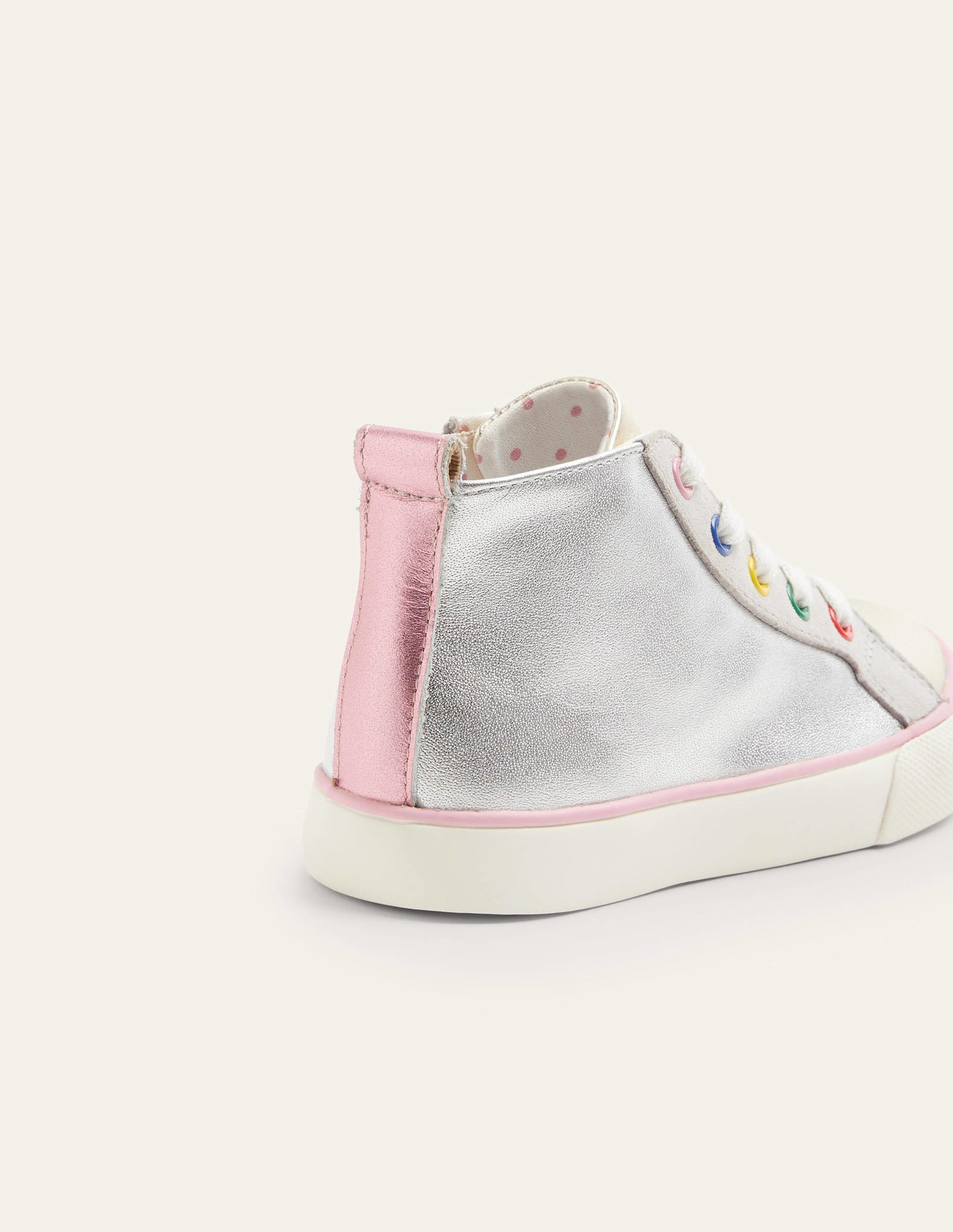 Leather High Top-Silver Rainbow - Image 3