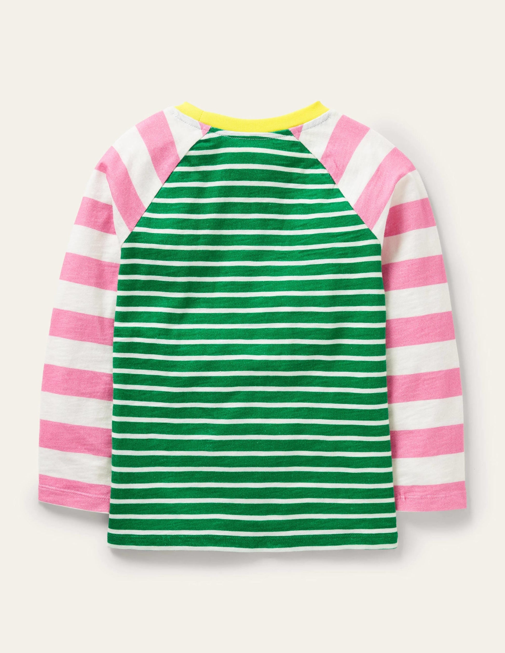 Slub Raglan T-shirt-Highland Green/Ivory-2
