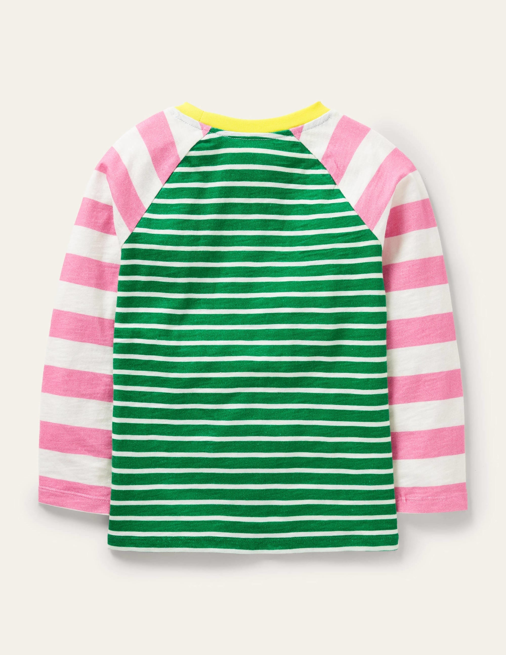 Slub Raglan T-shirt-Highland Green/Ivory - Image 2