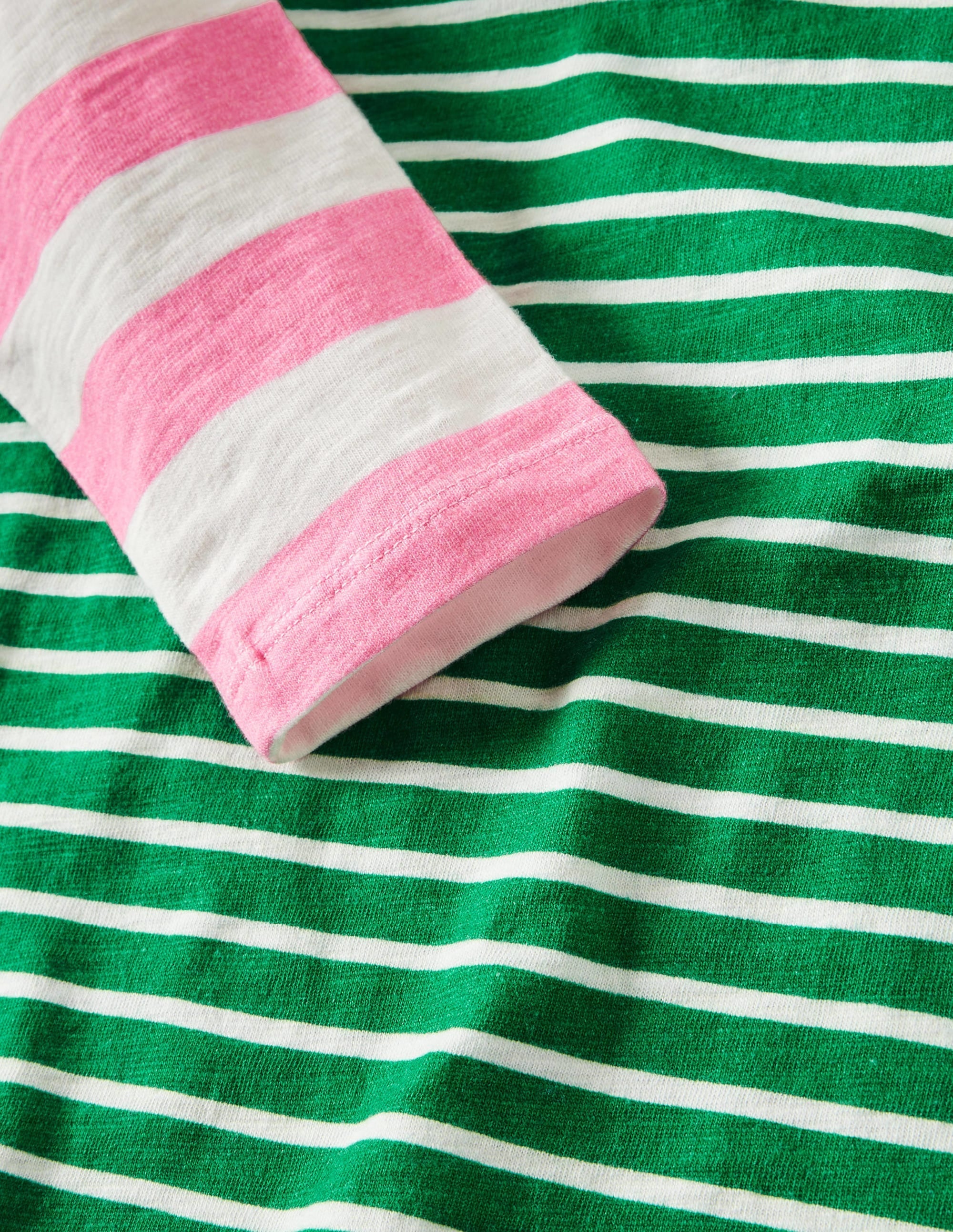 Slub Raglan T-shirt-Highland Green/Ivory - Image 3