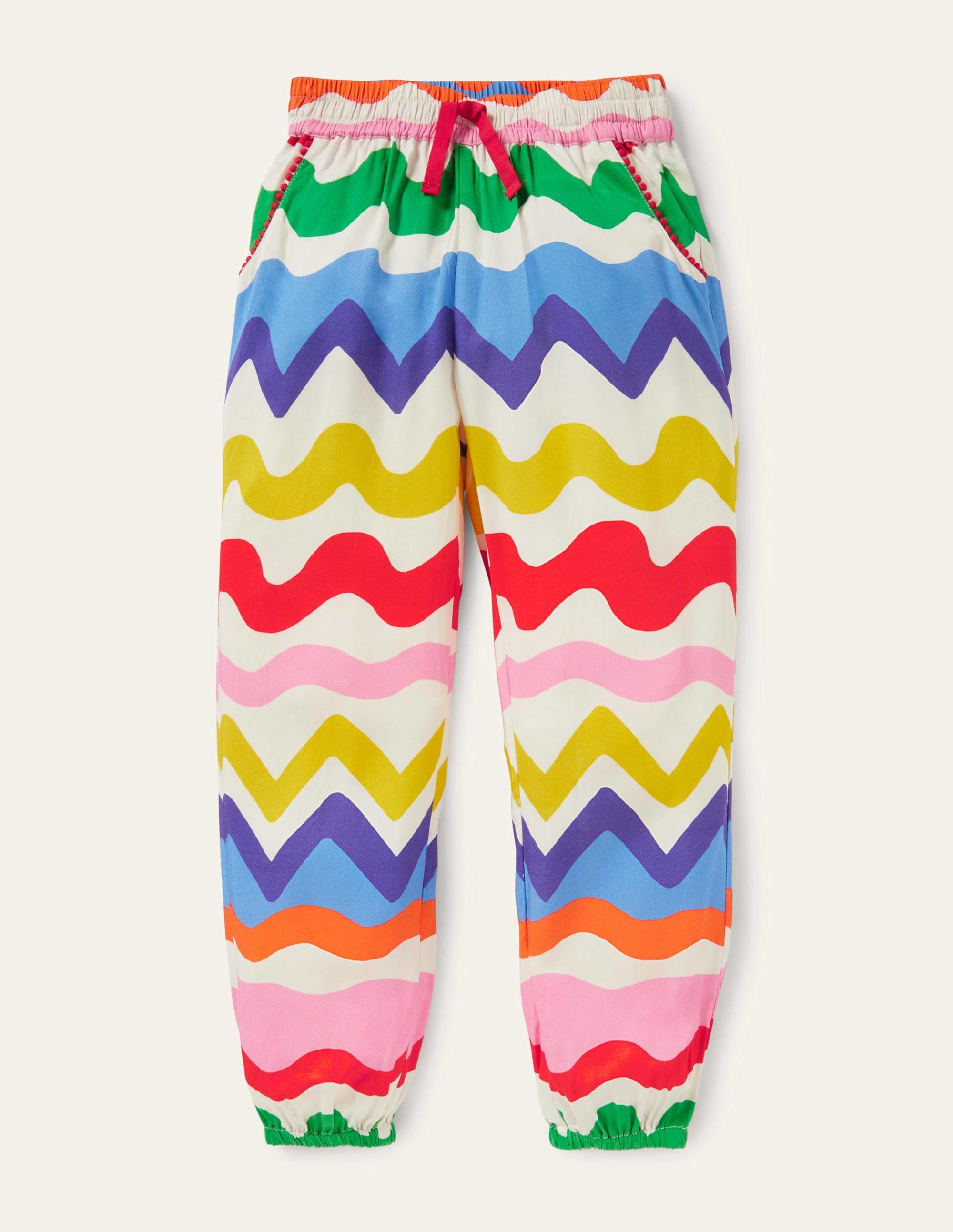 Relaxed Woven Printed Trousers-Multi Ric-rac - Image 1