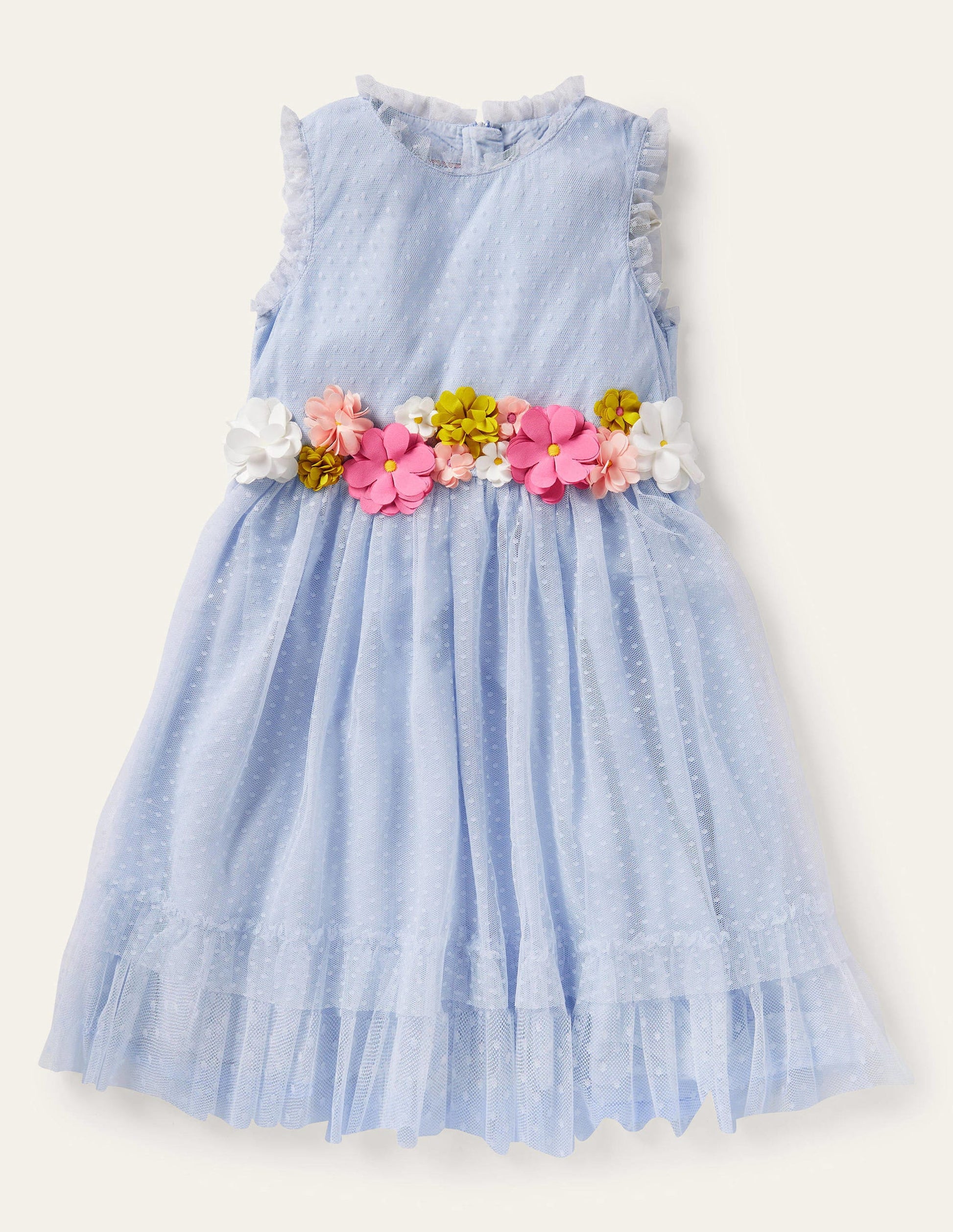 Floral Corsage Dress-Provence Blue-1