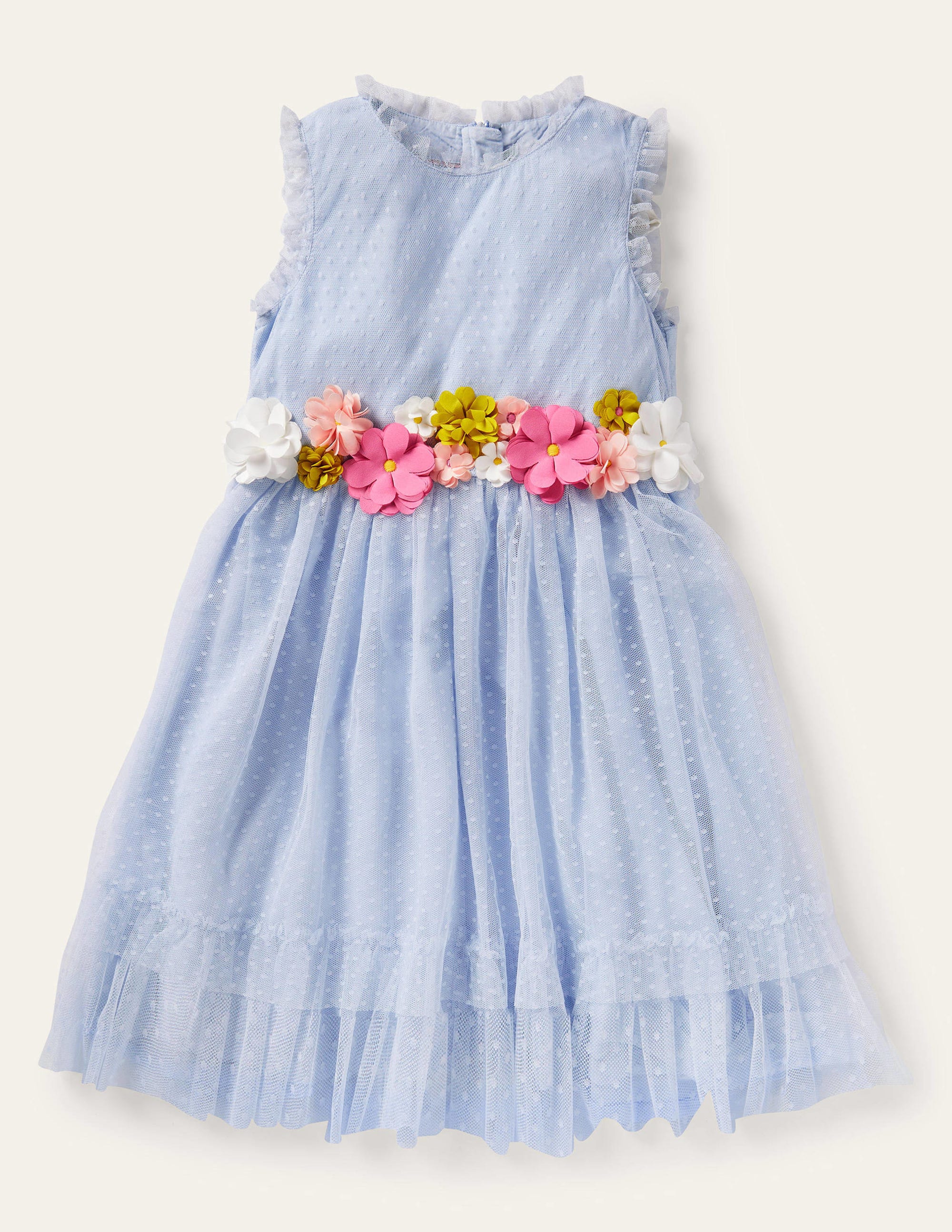 Floral Corsage Dress-Provence Blue - Image 1