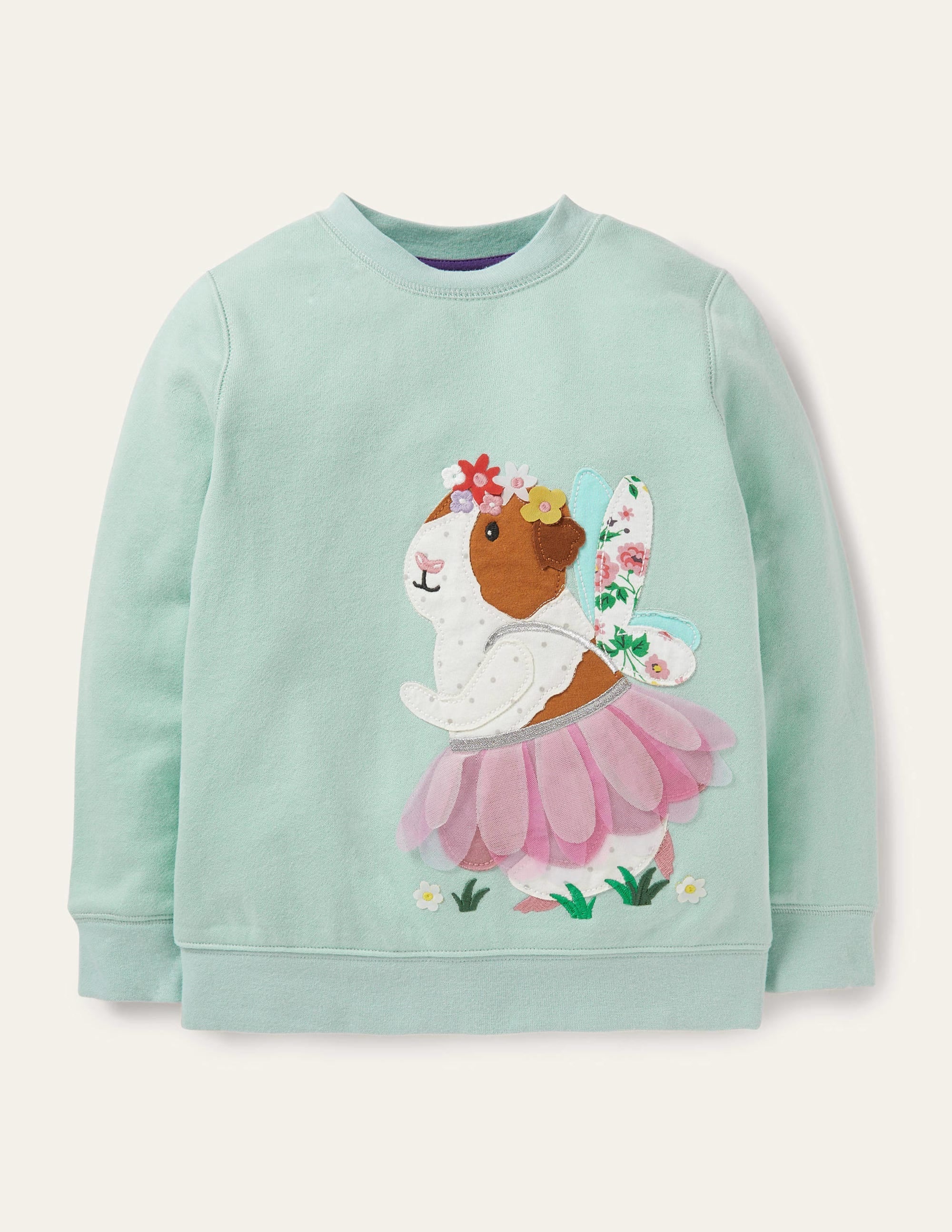 Green Guinea Pig Print Sweatshirt-Green Guinea Pig Fairy - Image 1
