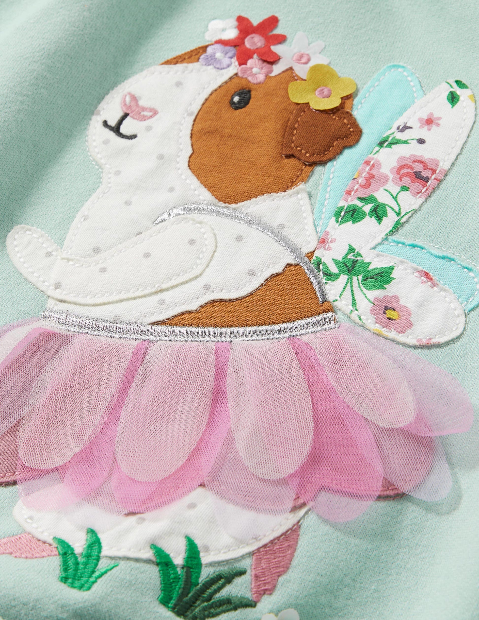 Green Guinea Pig Print Sweatshirt-Green Guinea Pig Fairy-3