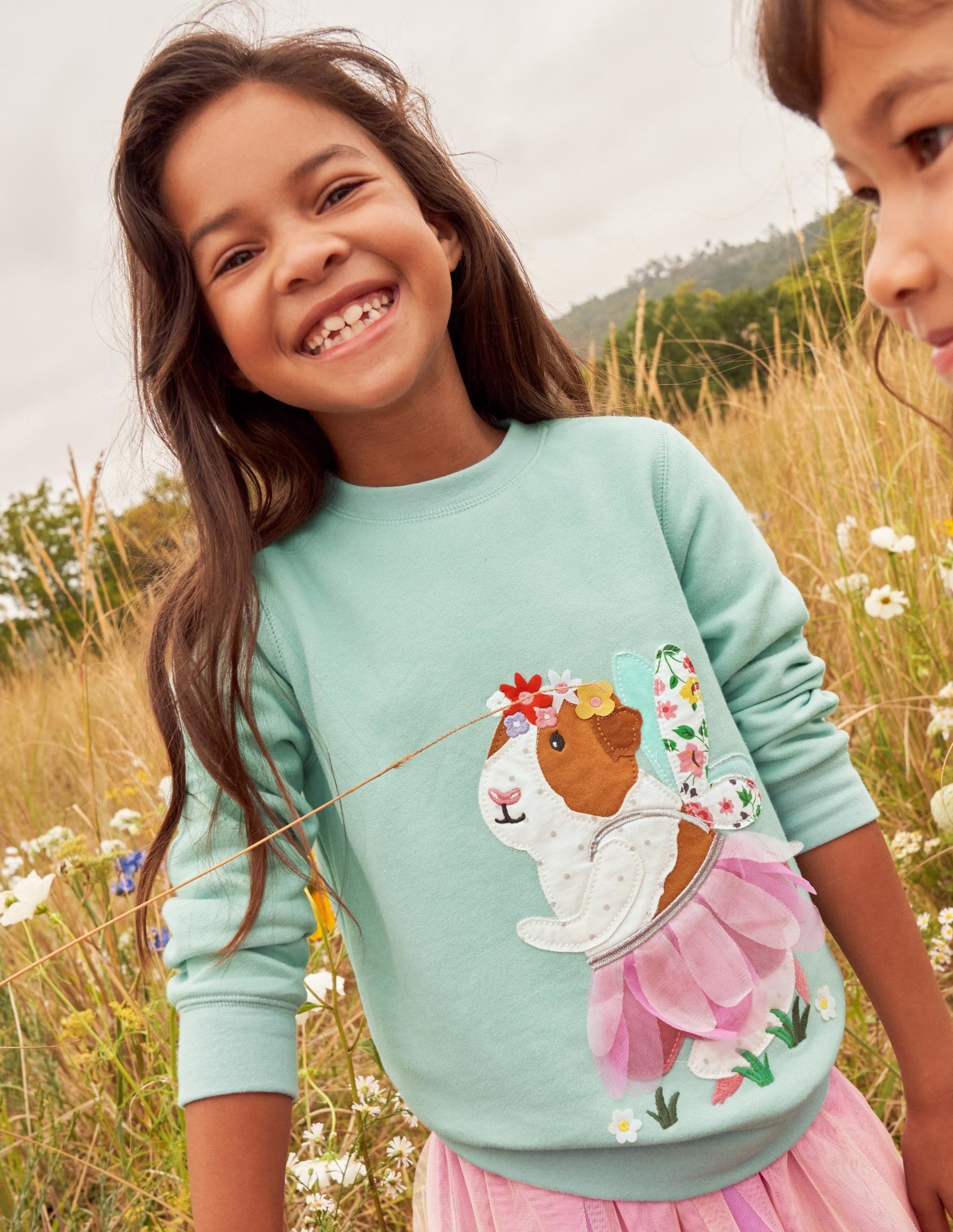 Green Guinea Pig Print Sweatshirt-Green Guinea Pig Fairy-4
