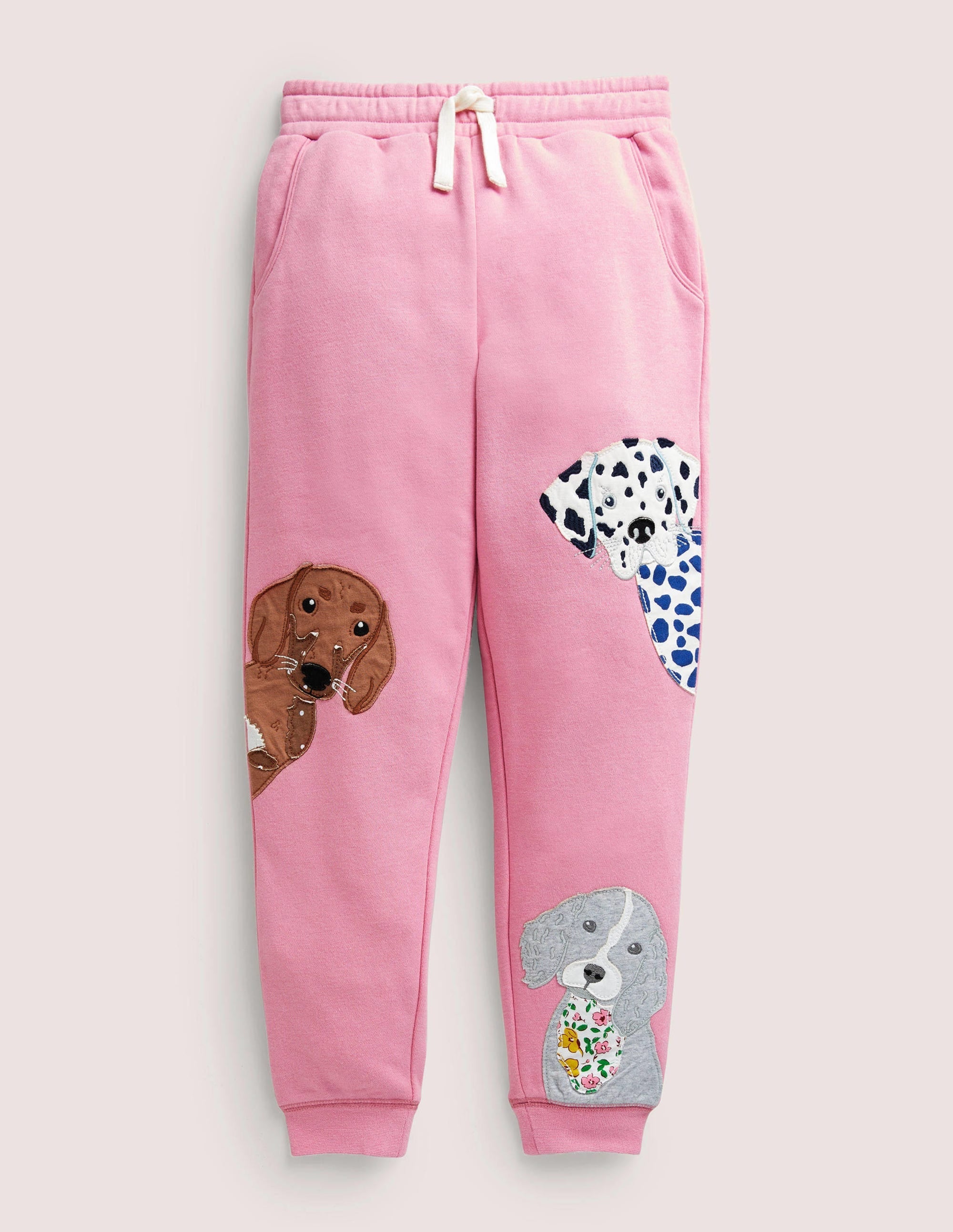 Cosy Appliqué Joggers-Formica Pink Puppies - Image 1