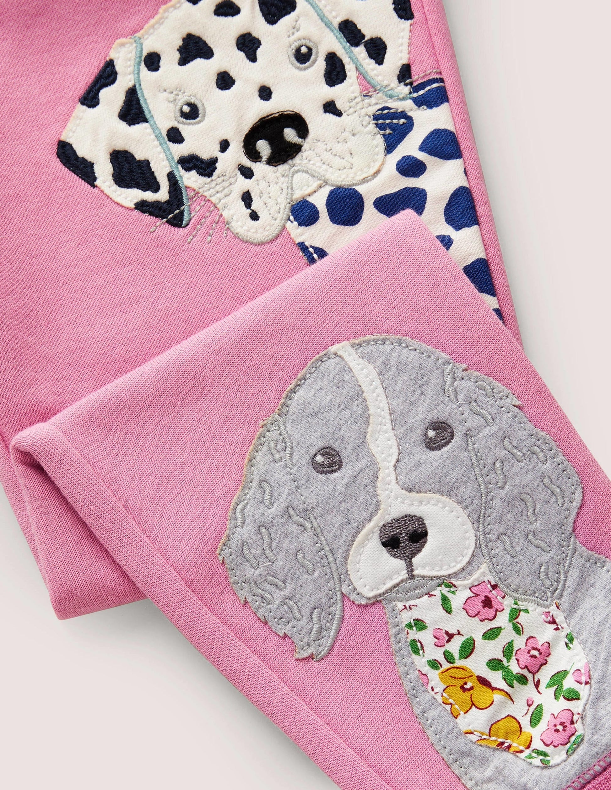 Cosy Appliqué Joggers-Formica Pink Puppies-3