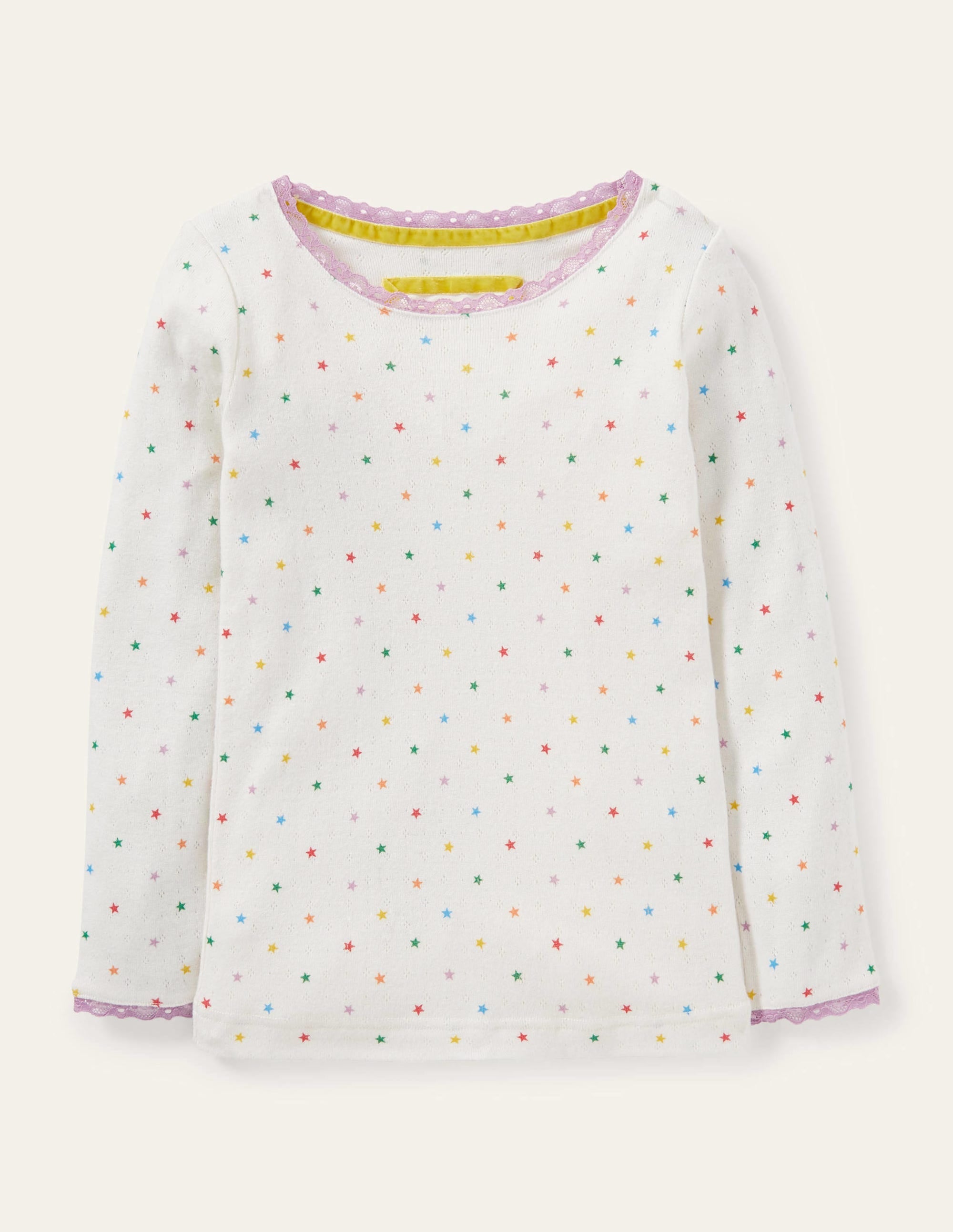 Supersoft Pointelle T-shirt-Ivory Multi Little Star - Image 1