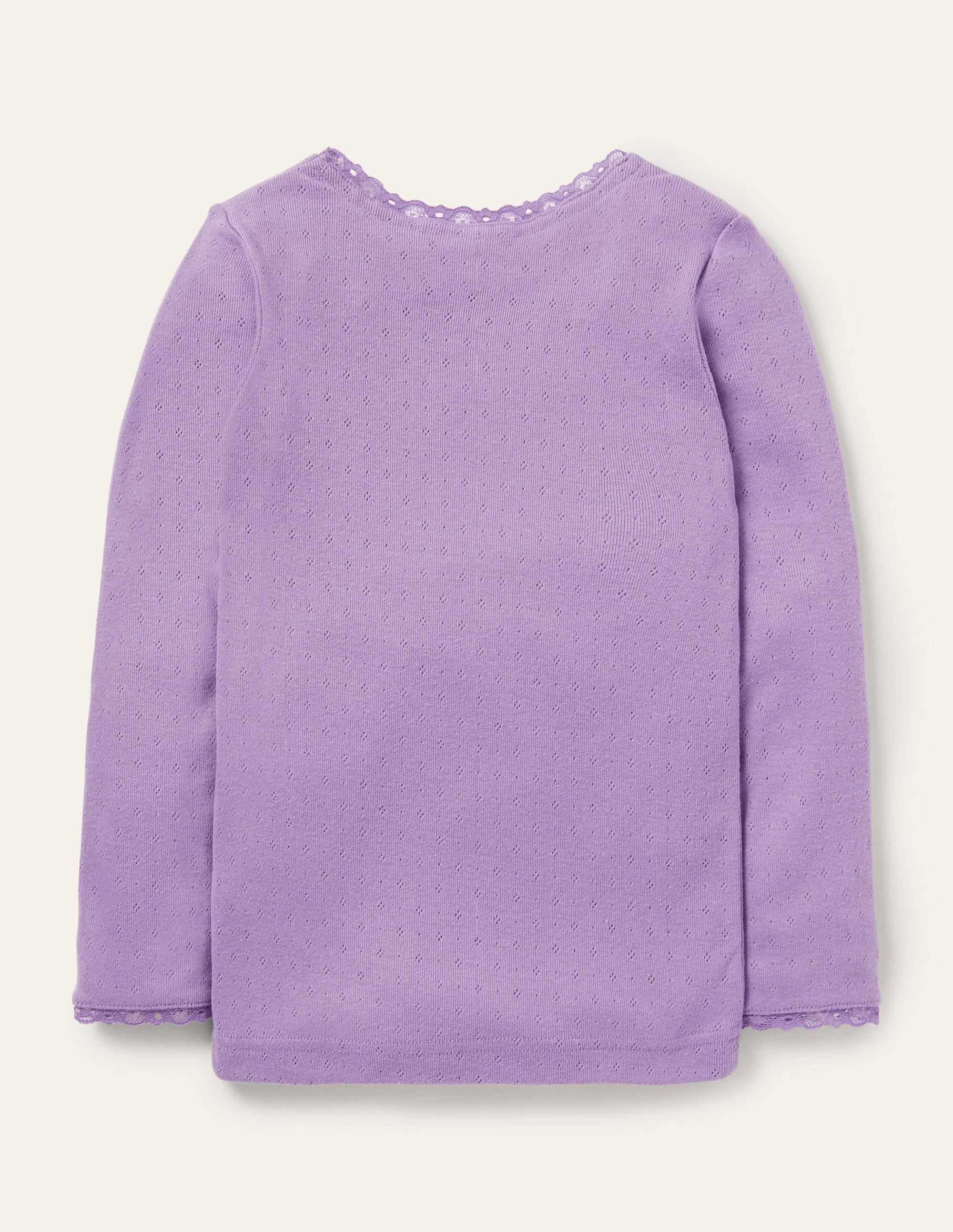 Supersoft Pointelle T-shirt-Aster Purple - Image 2