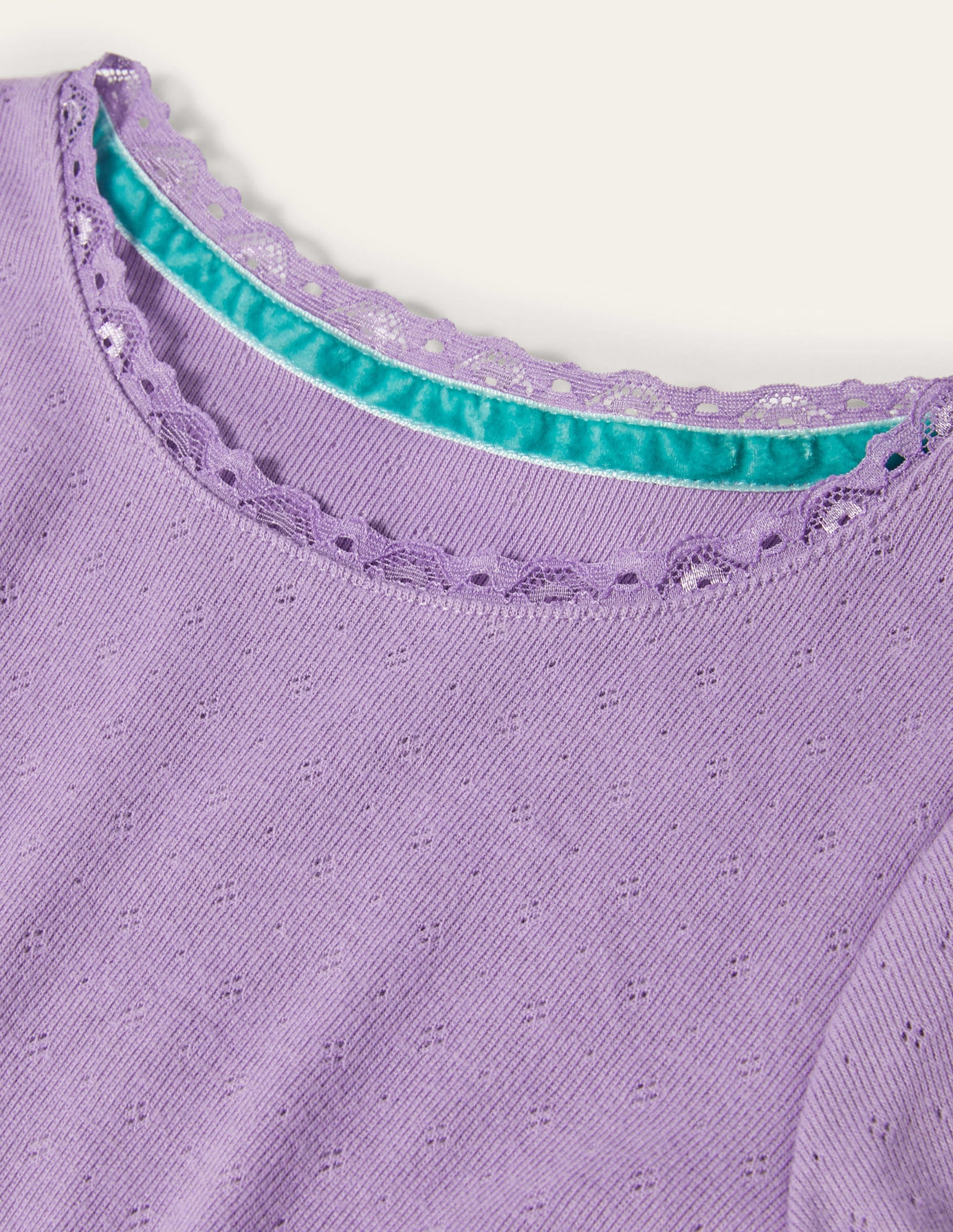 Supersoft Pointelle T-shirt-Aster Purple - Image 3