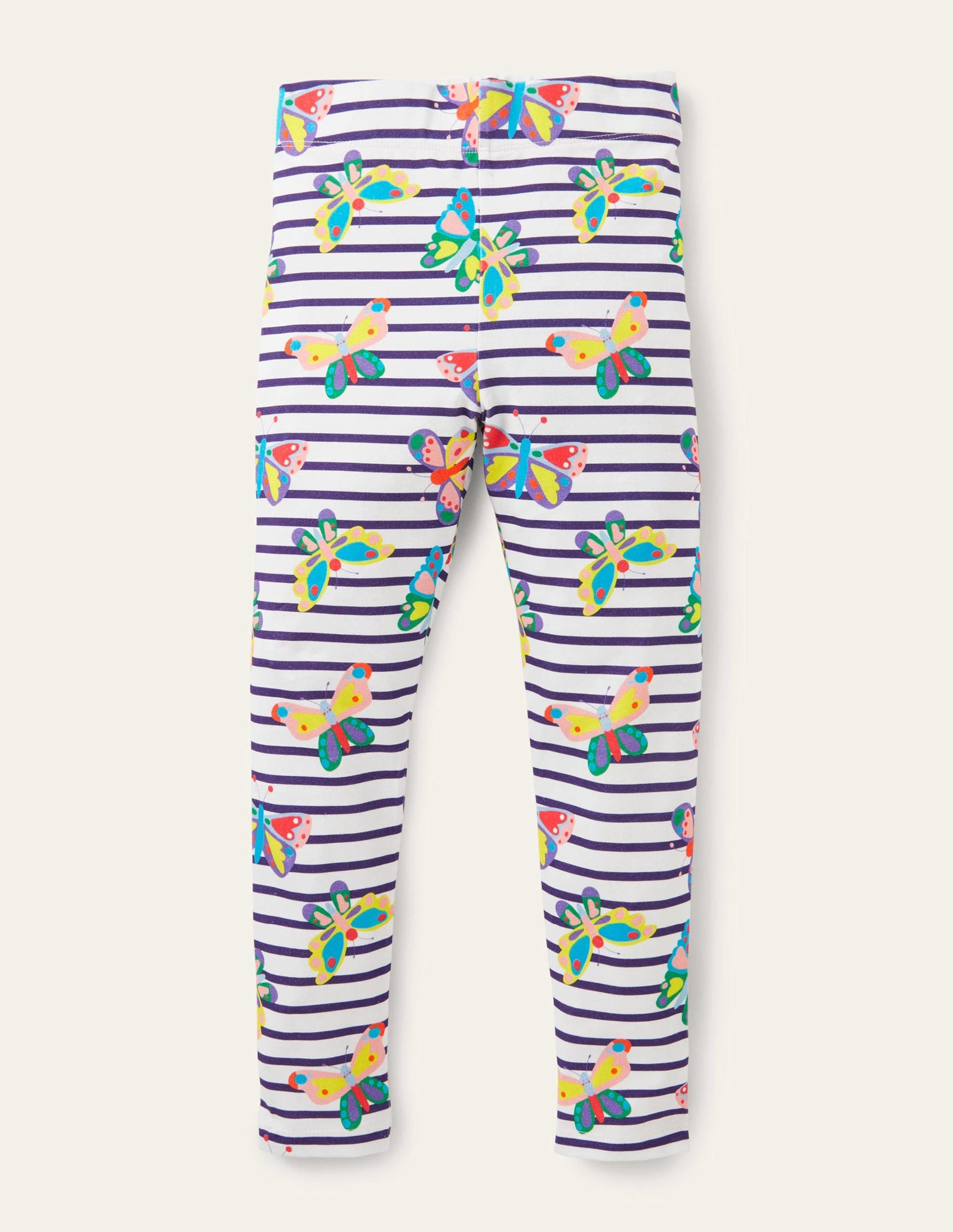 Fun Leggings-Multi Butterfly Stripe-1