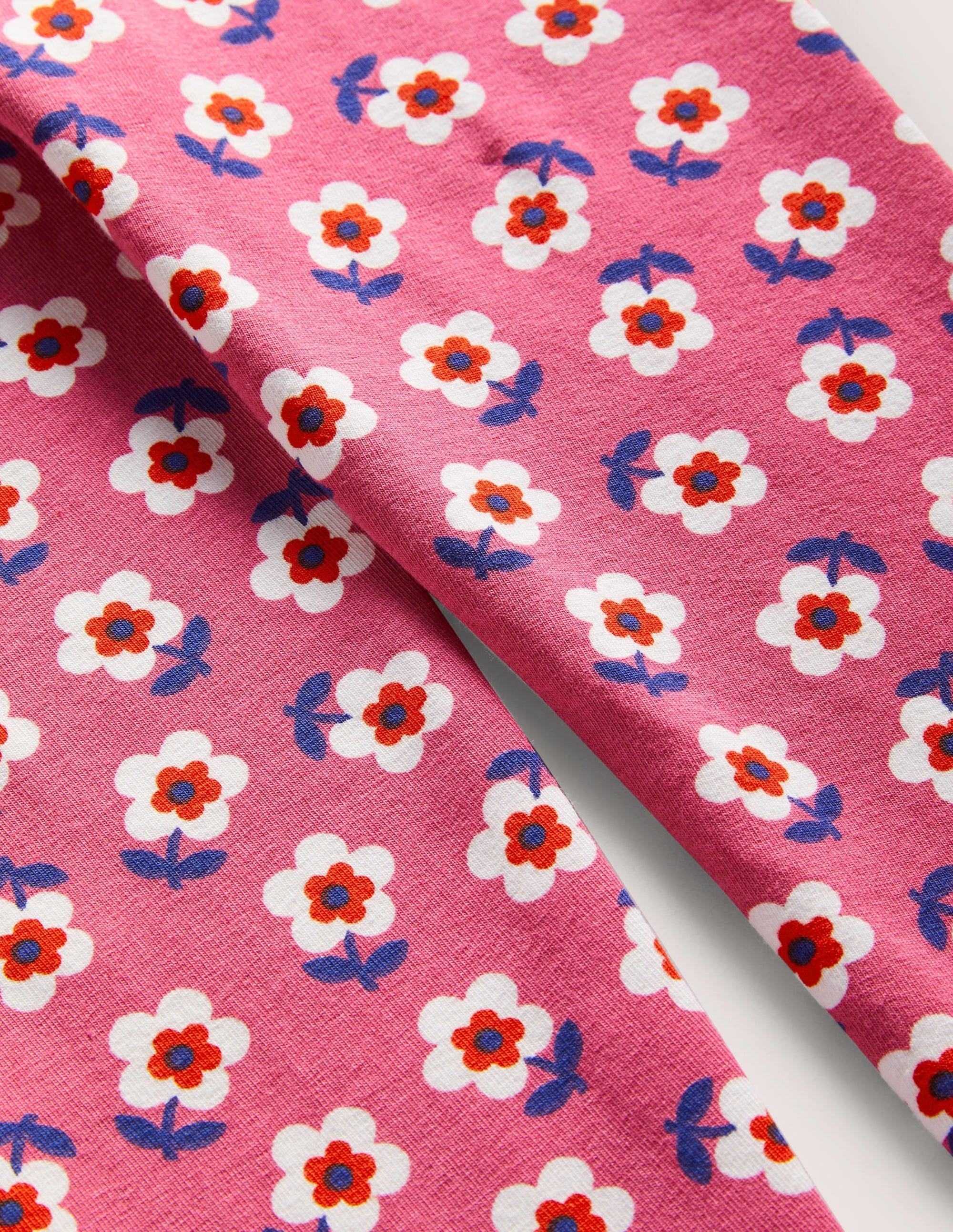 Fun Leggings-Sweet William Pink Small Daisy - Image 3