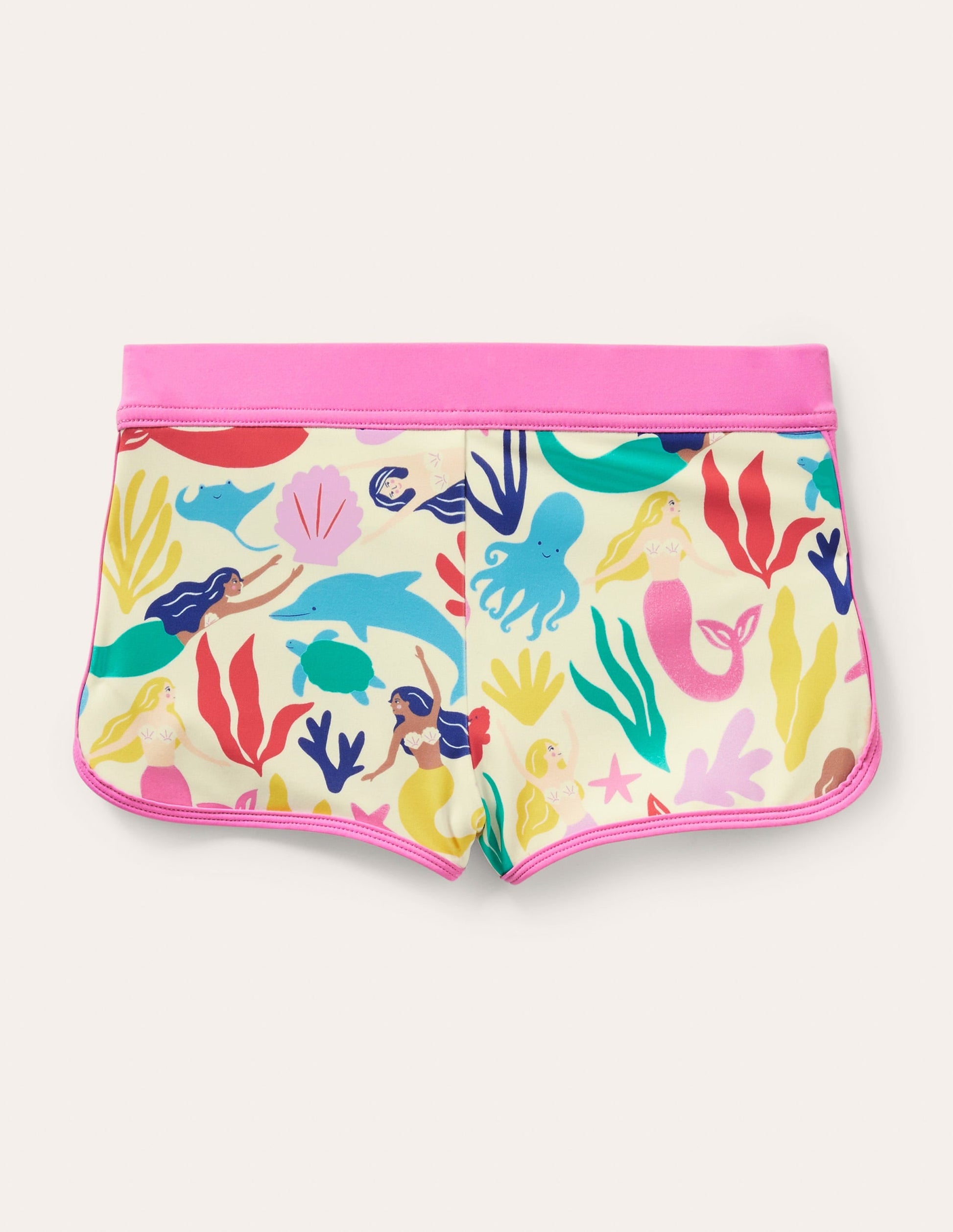 Patterned Swim Shorts-Multi Mermaids-2