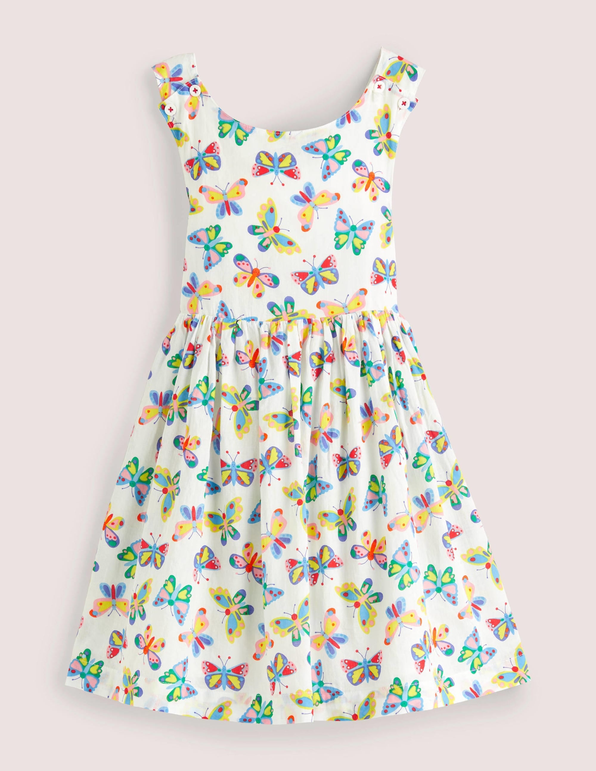 Cross-back Dress-Ivory Butterflies - Image 1