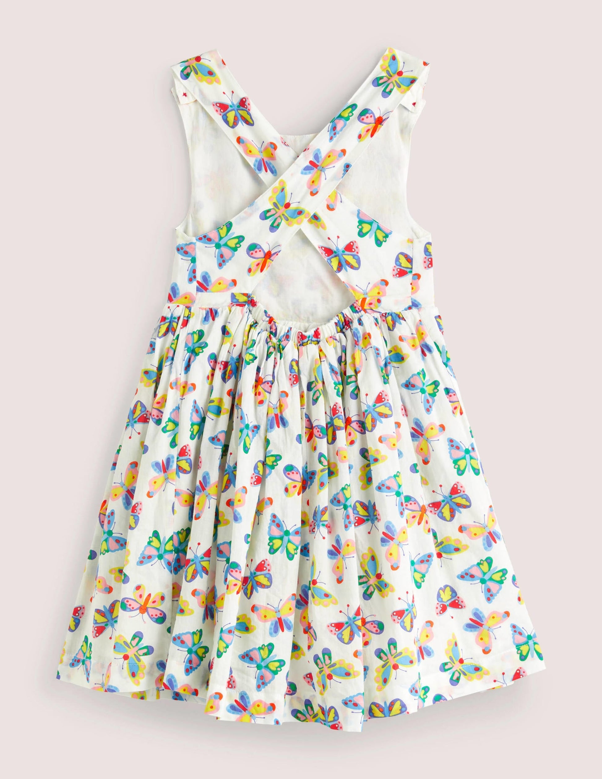 Cross-back Dress-Ivory Butterflies-2