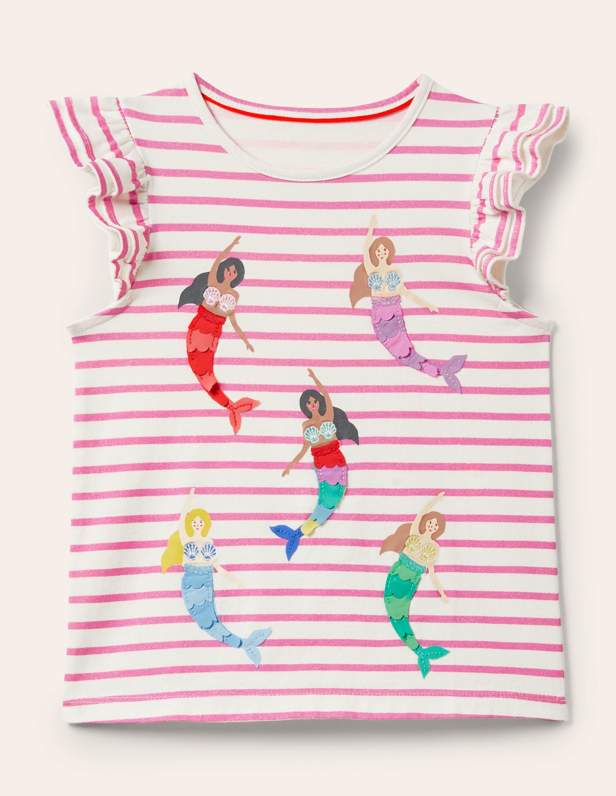 Ruffle Interest logo T-shirt-Strawberry Ice Pink Mermaids - Image 1