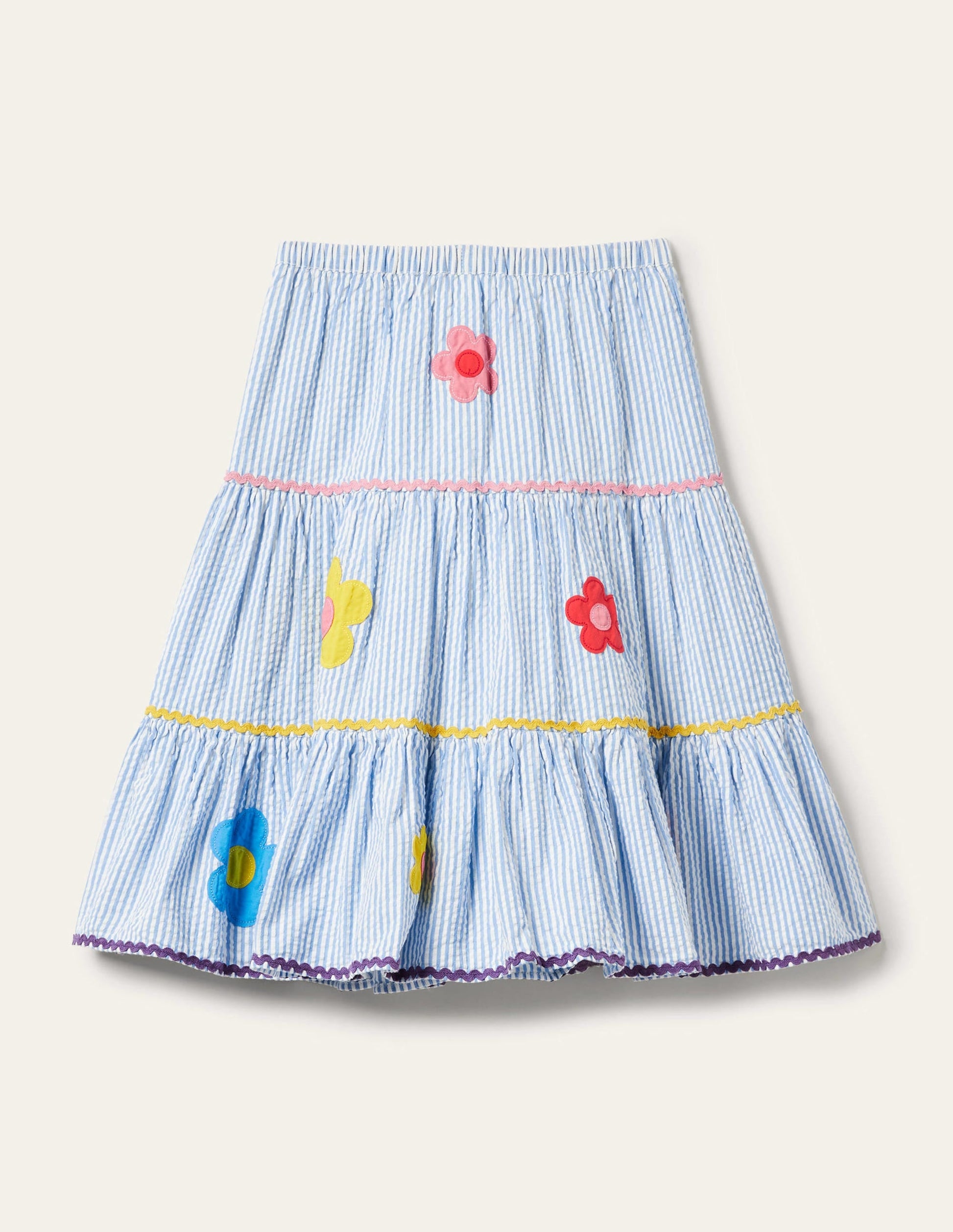 Midi Skirt-Surfboard Blue/Ivory Ticking-2