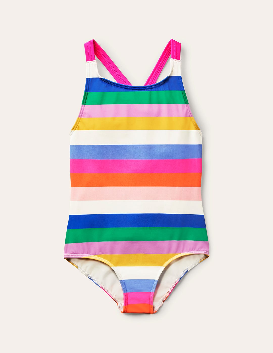 Cross-back Printed Swimsuit-Rainbow Multi - Image 1