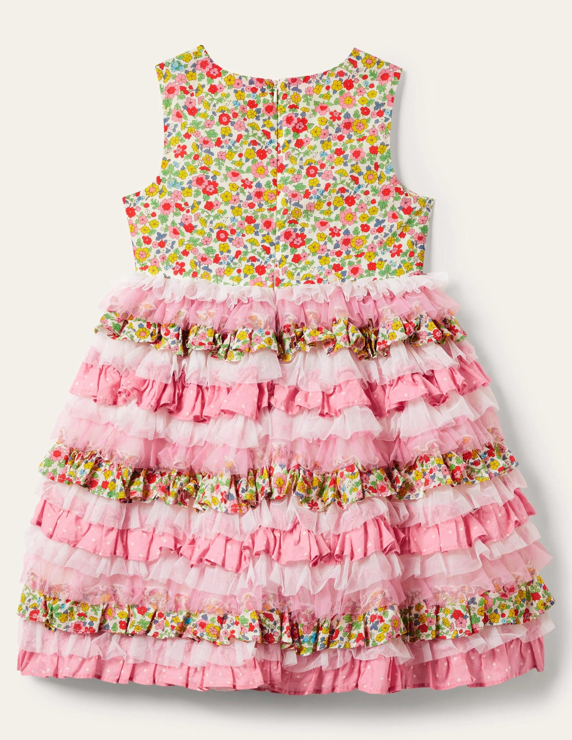 Tulle Ruffle Dress-Formica / Ivory Ditsy Floral-2