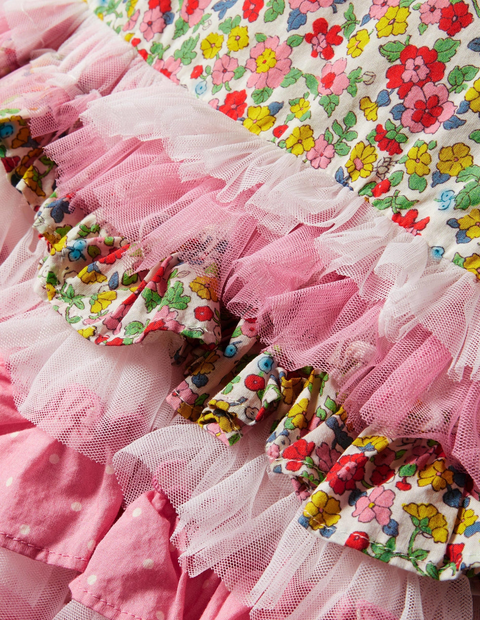 Tulle Ruffle Dress-Formica / Ivory Ditsy Floral-3