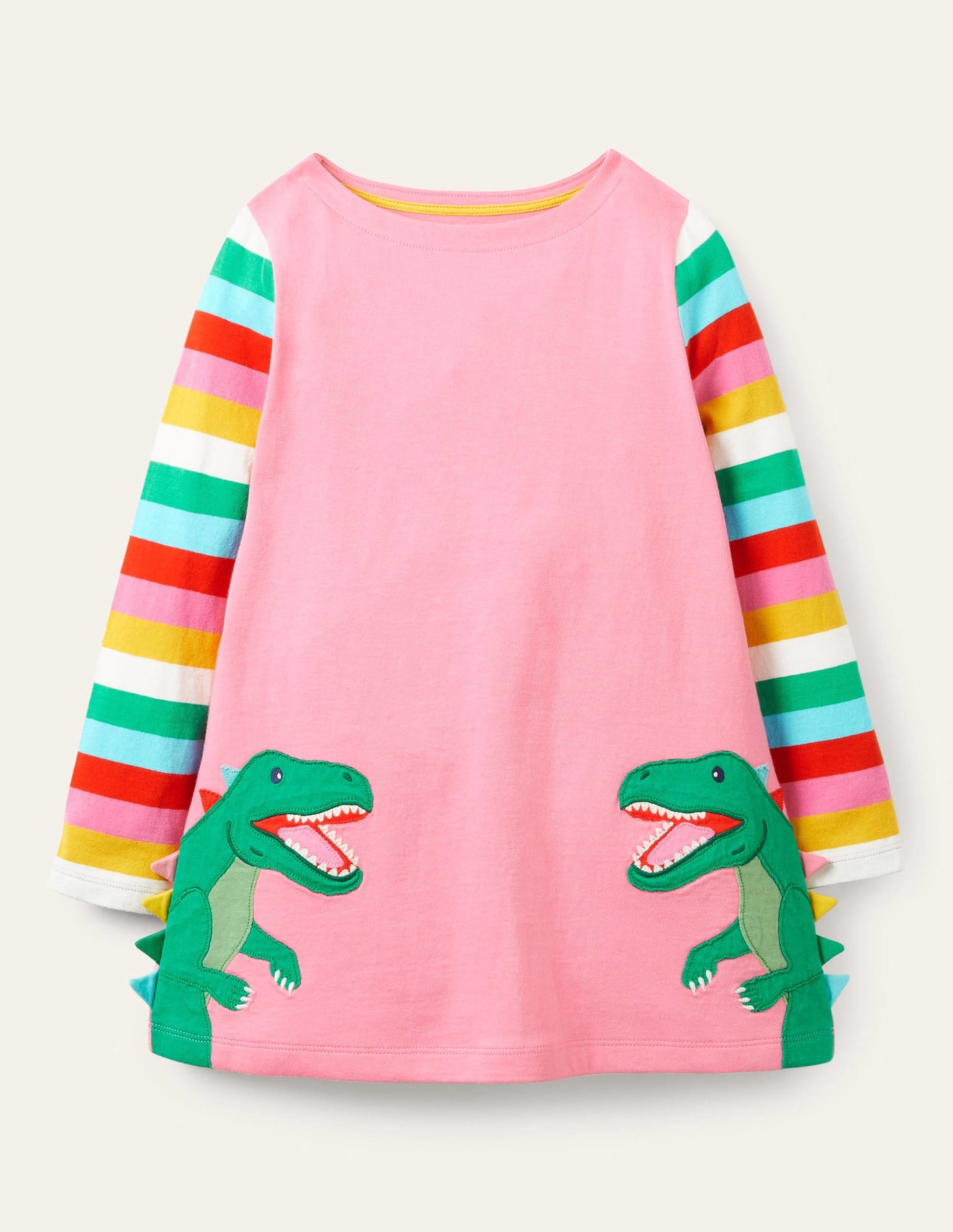 Fun Appliqué Tunic-Pink Lemonade Dinosaur-1