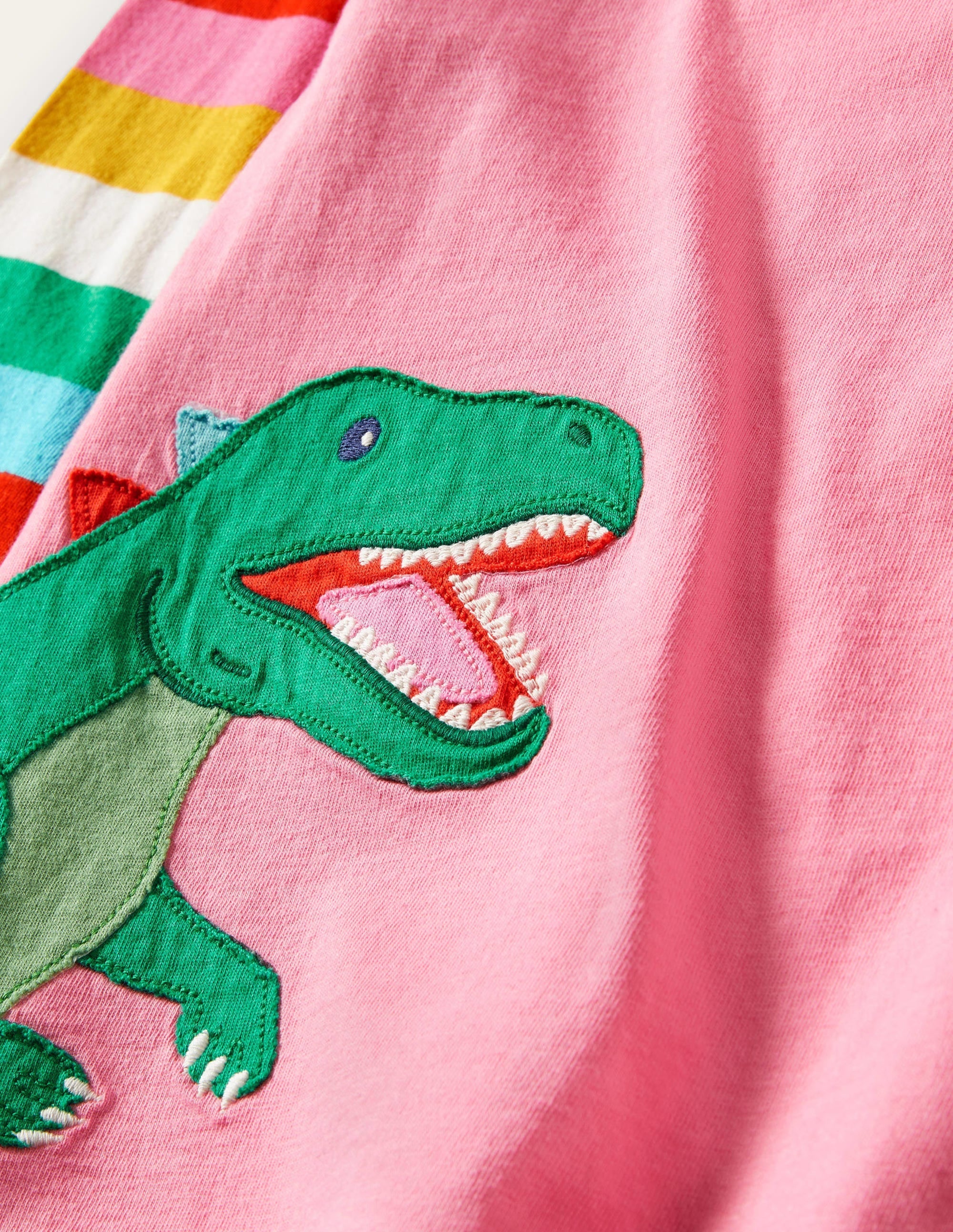 Fun Appliqué Tunic-Pink Lemonade Dinosaur - Image 3
