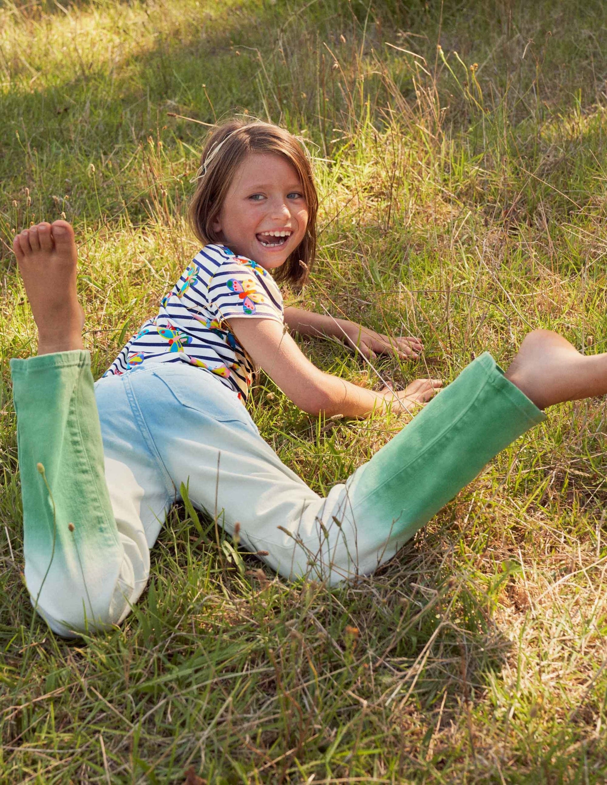 Flared Jeans-Surfboard Blue/Green Ombre-6