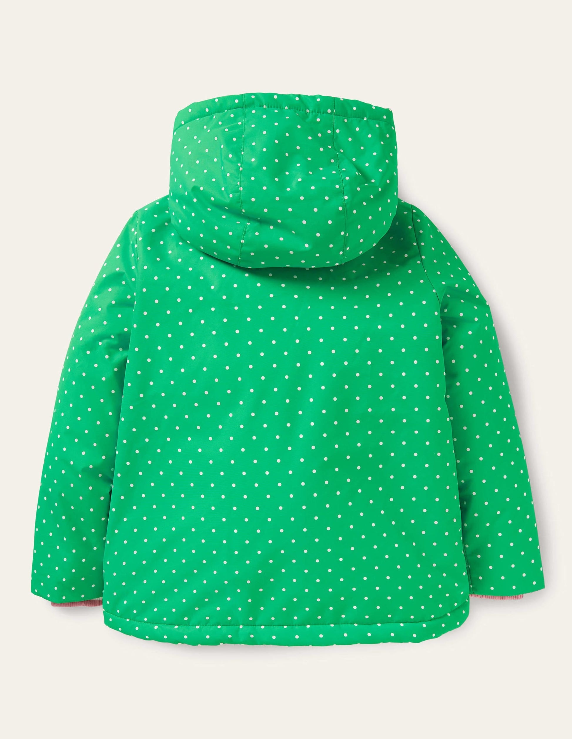 Green Polka Dot Sherpa Lined Anorak-Aloe Green Pin Spot Cats-2