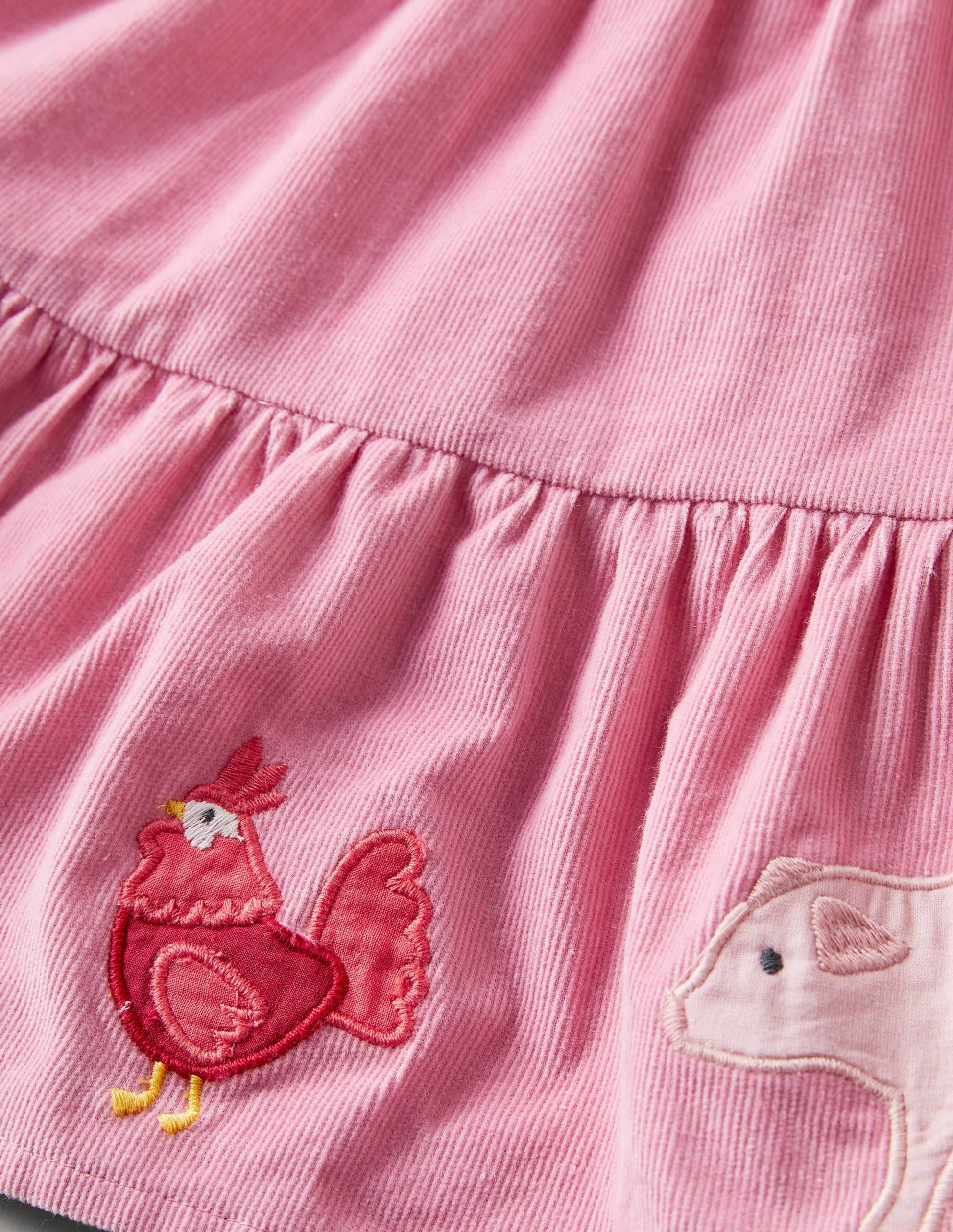 Cord Appliqué Midi Skirt-Formica Pink Farm Animals-3