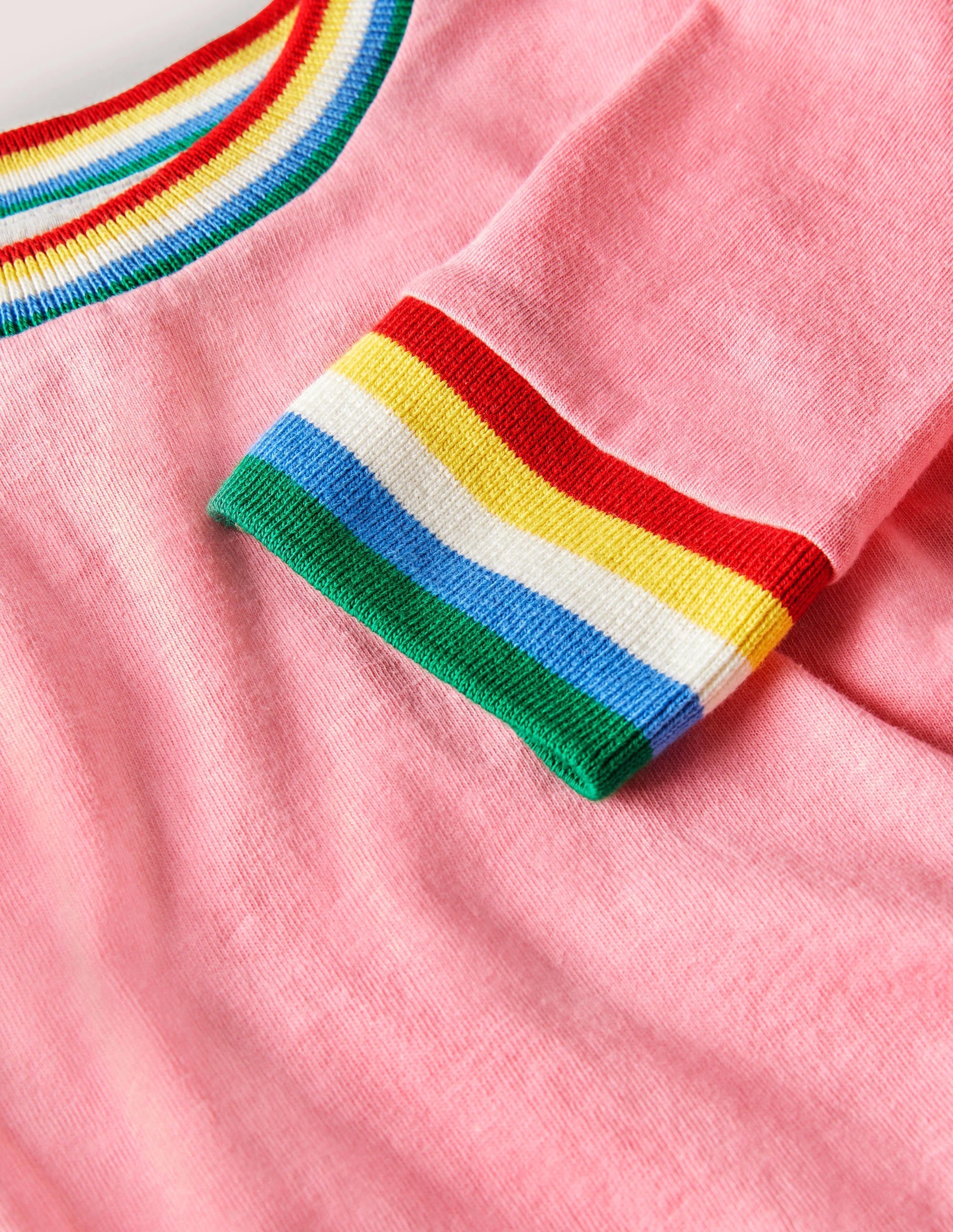 Rainbow Rib Slub T-Shirt-Pink Lemonade - Image 3