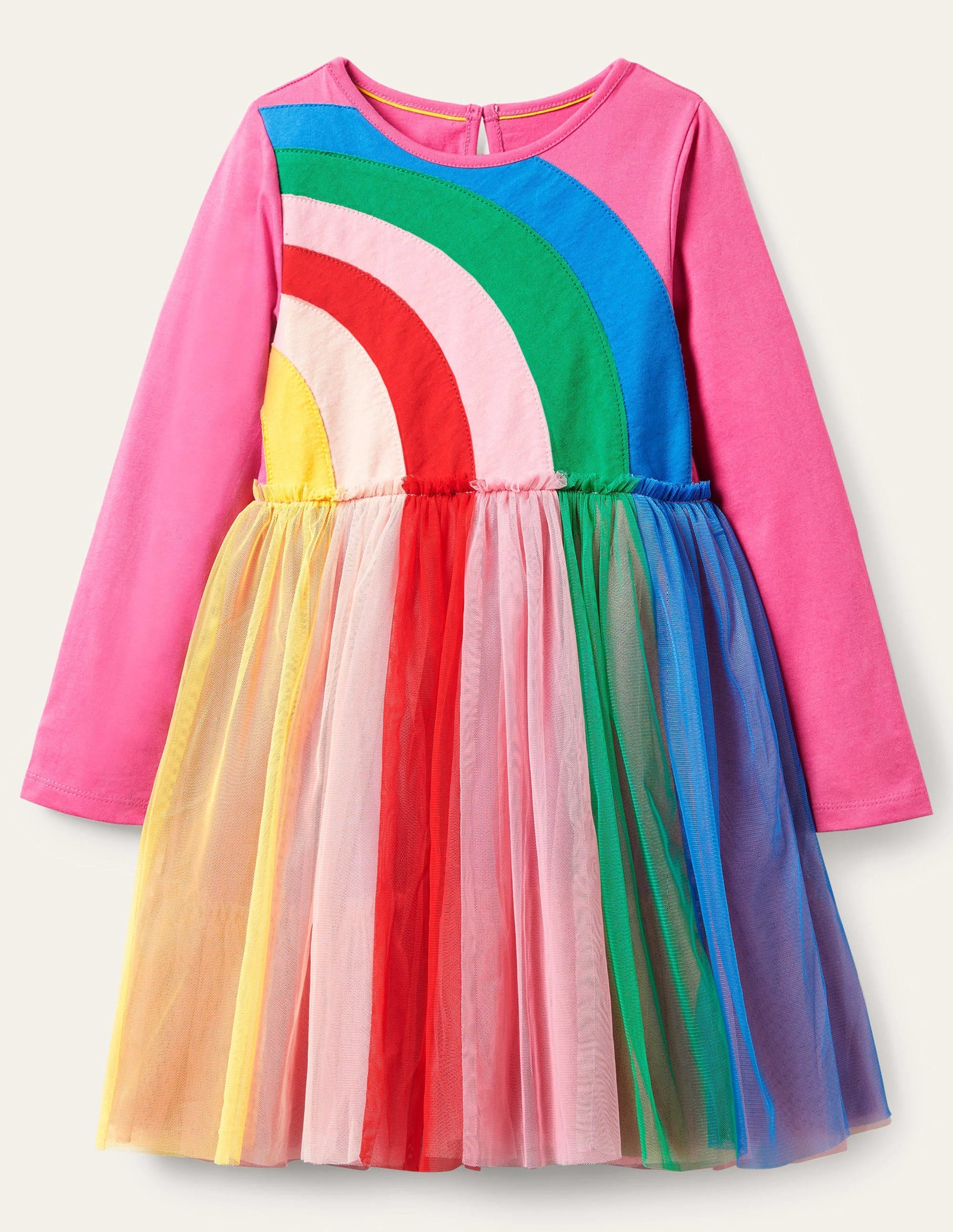 Rainbow Tulle Dress-Tickled Pink Rainbow - Image 1