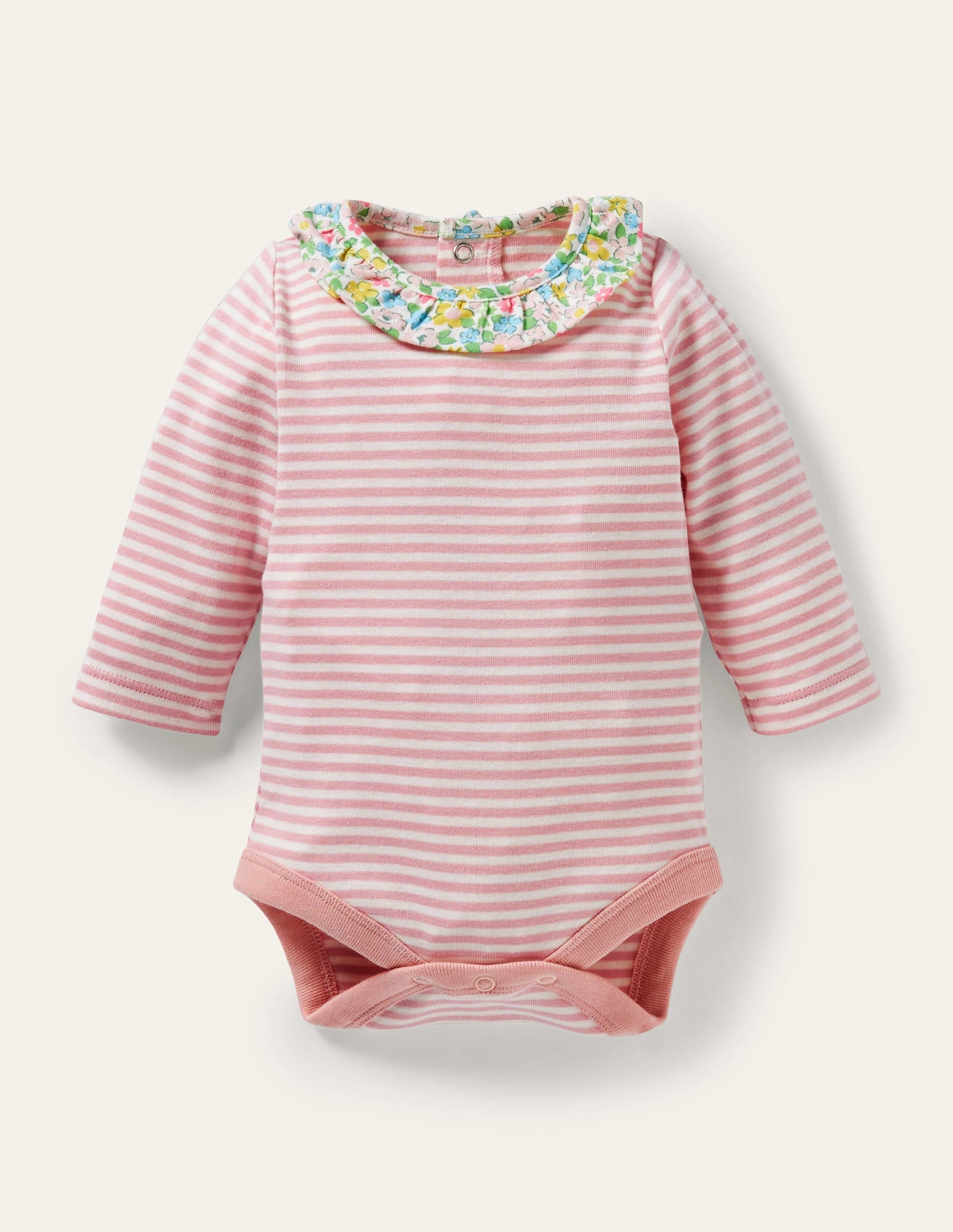 GOTS Organic Dungaree Set-Aqua Spring Floral - Image 4