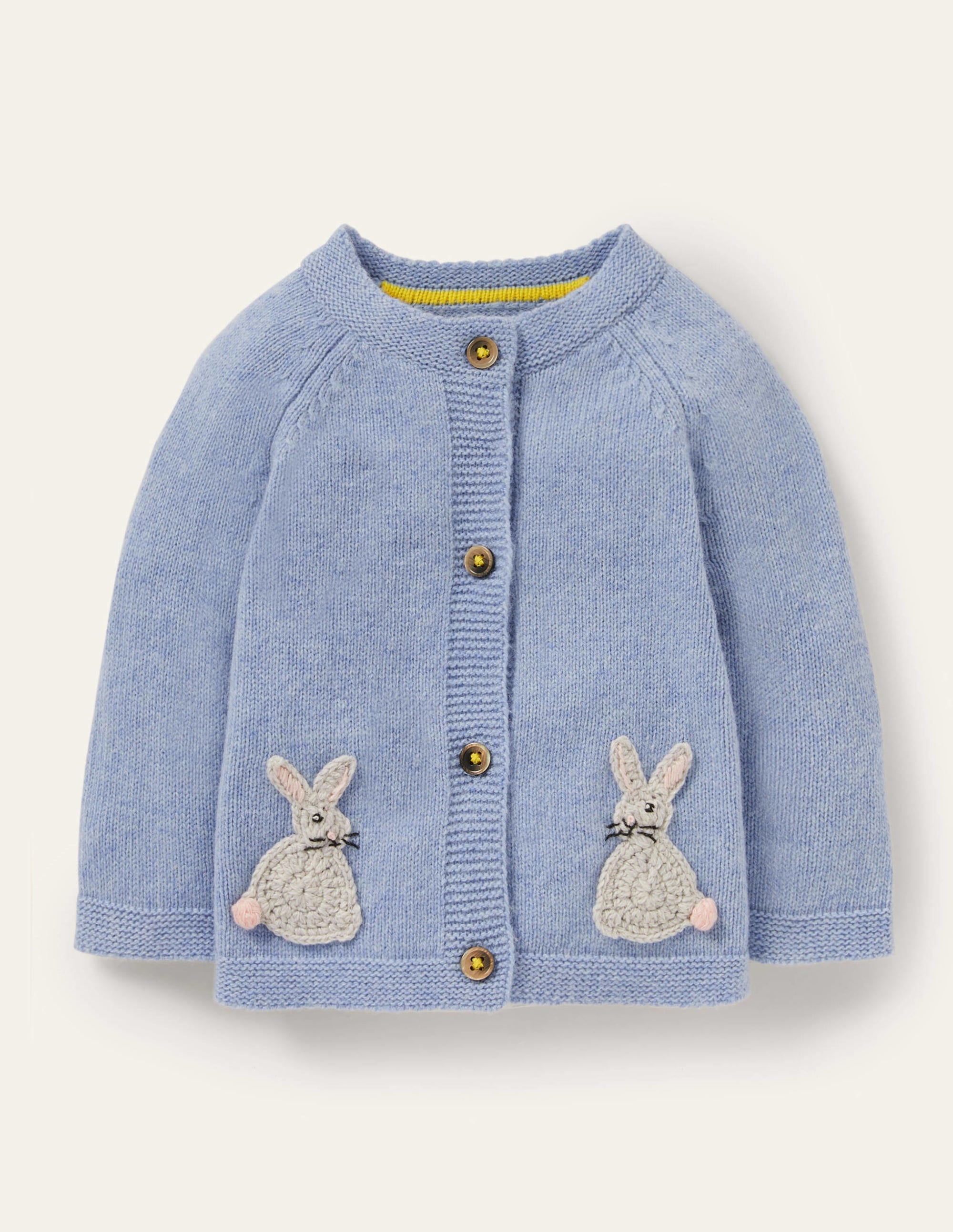 Newborn Crochet Cardigan-Frosted Blue Marl Bunnies - Image 1