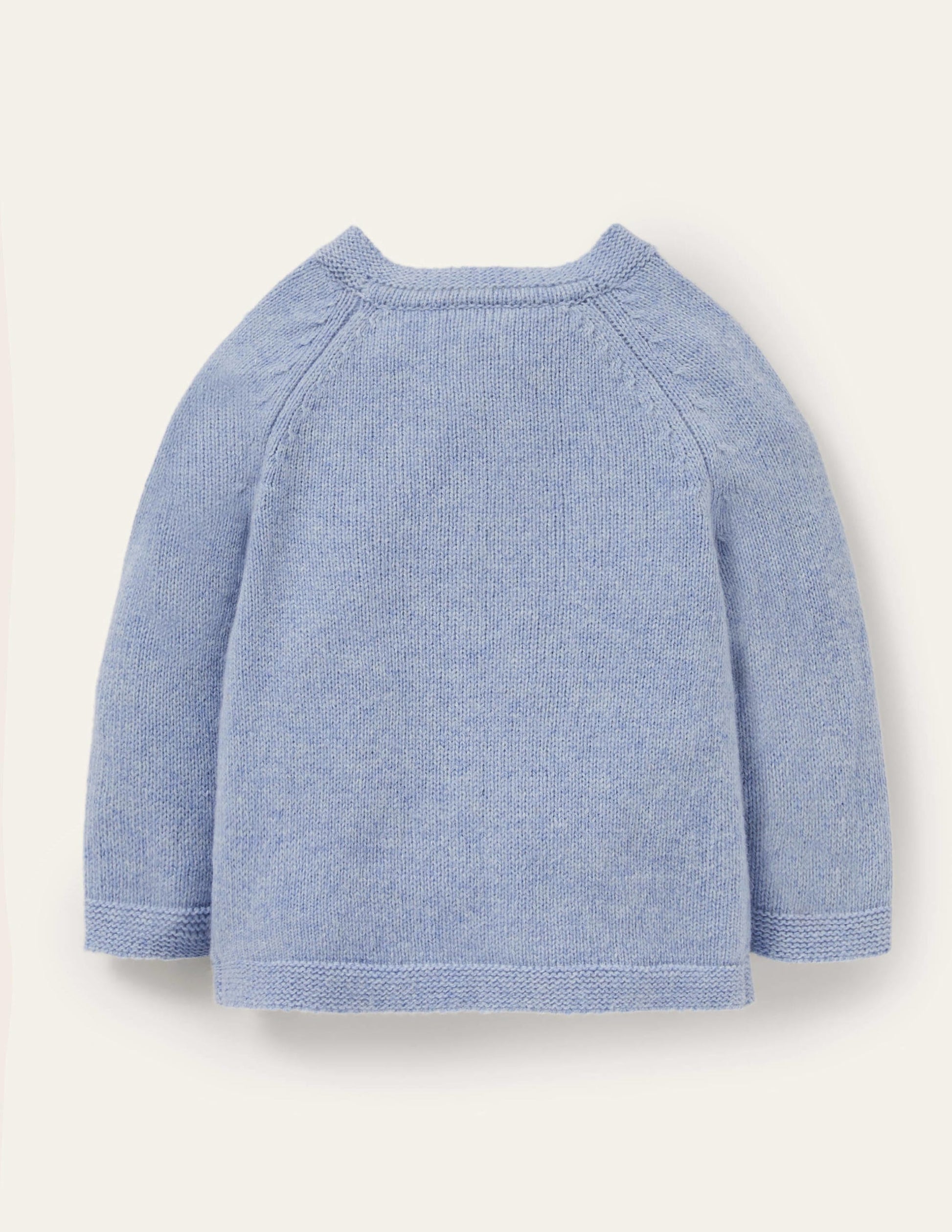 Newborn Crochet Cardigan-Frosted Blue Marl Bunnies-2