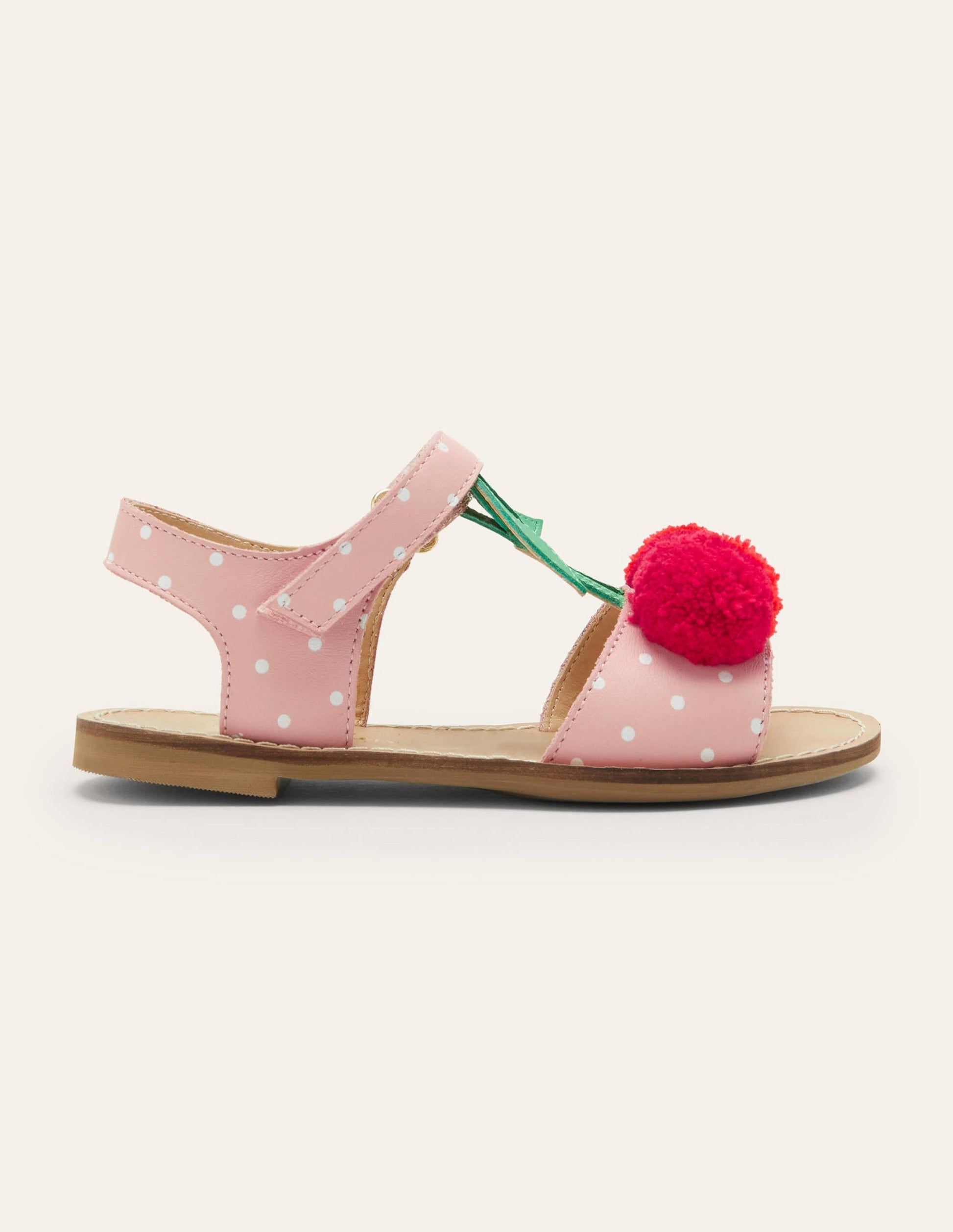 Fun Leather Sandals-Pink Cherries-2