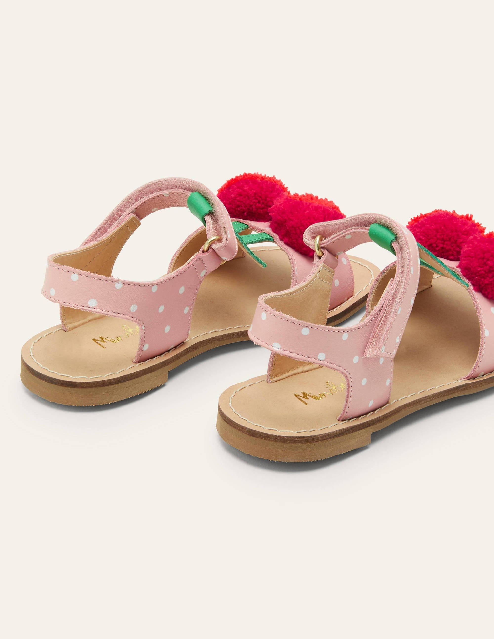 Fun Leather Sandals-Pink Cherries - Image 3