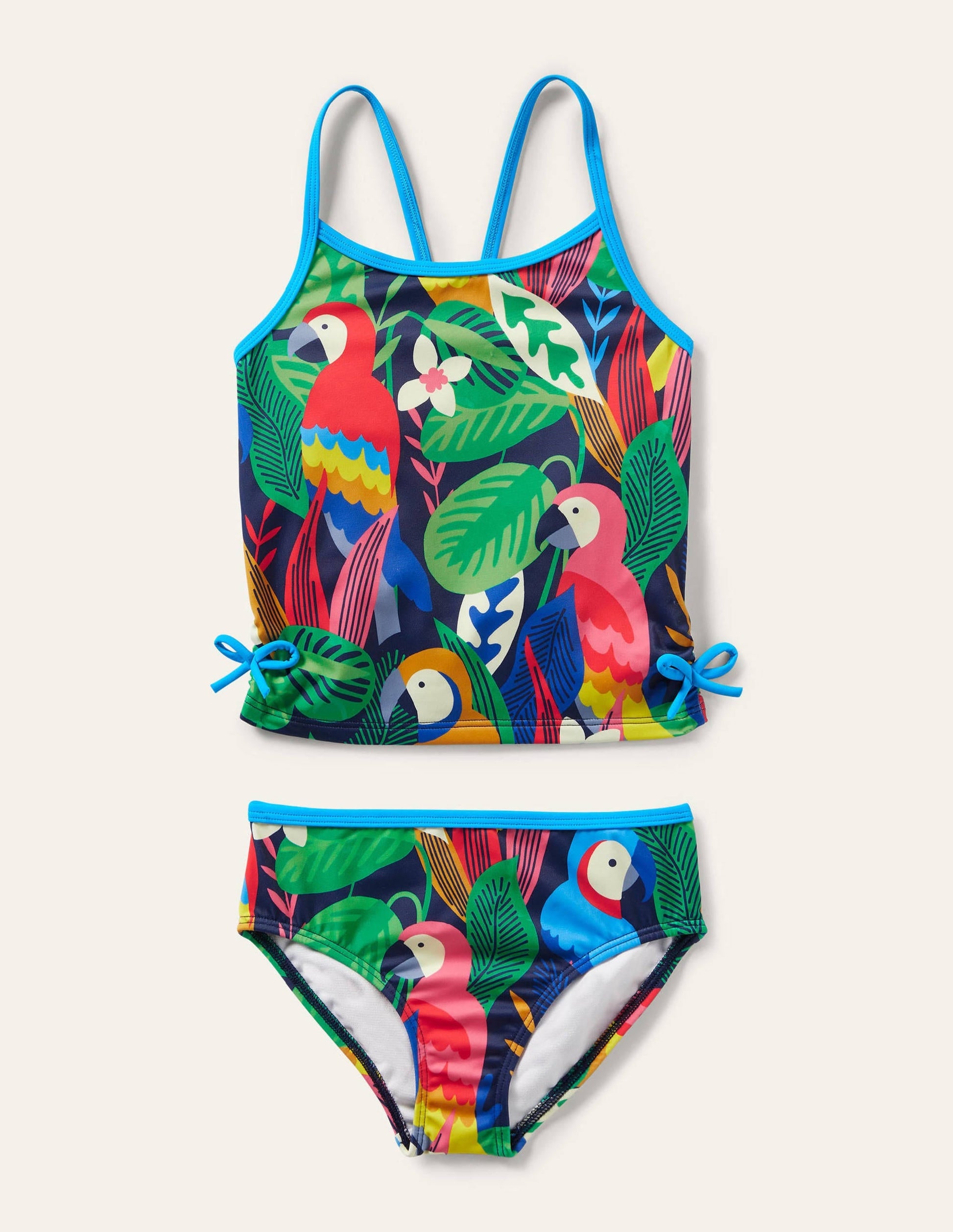 Ruched Tankini Set-Multi Rainbow Rainforest-1