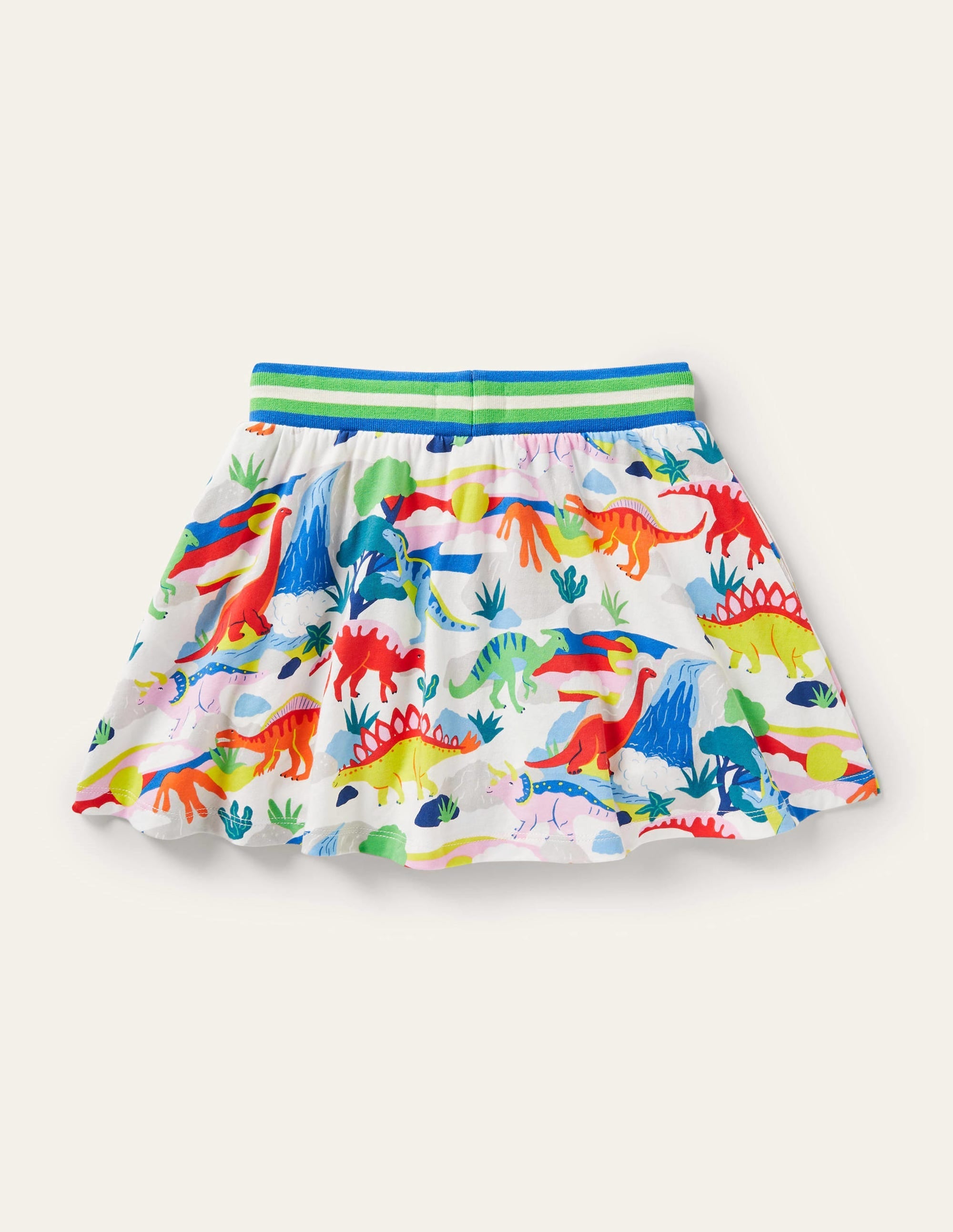 Printed Jersey Skort-Ivory Dinosaur Sunset - Image 2