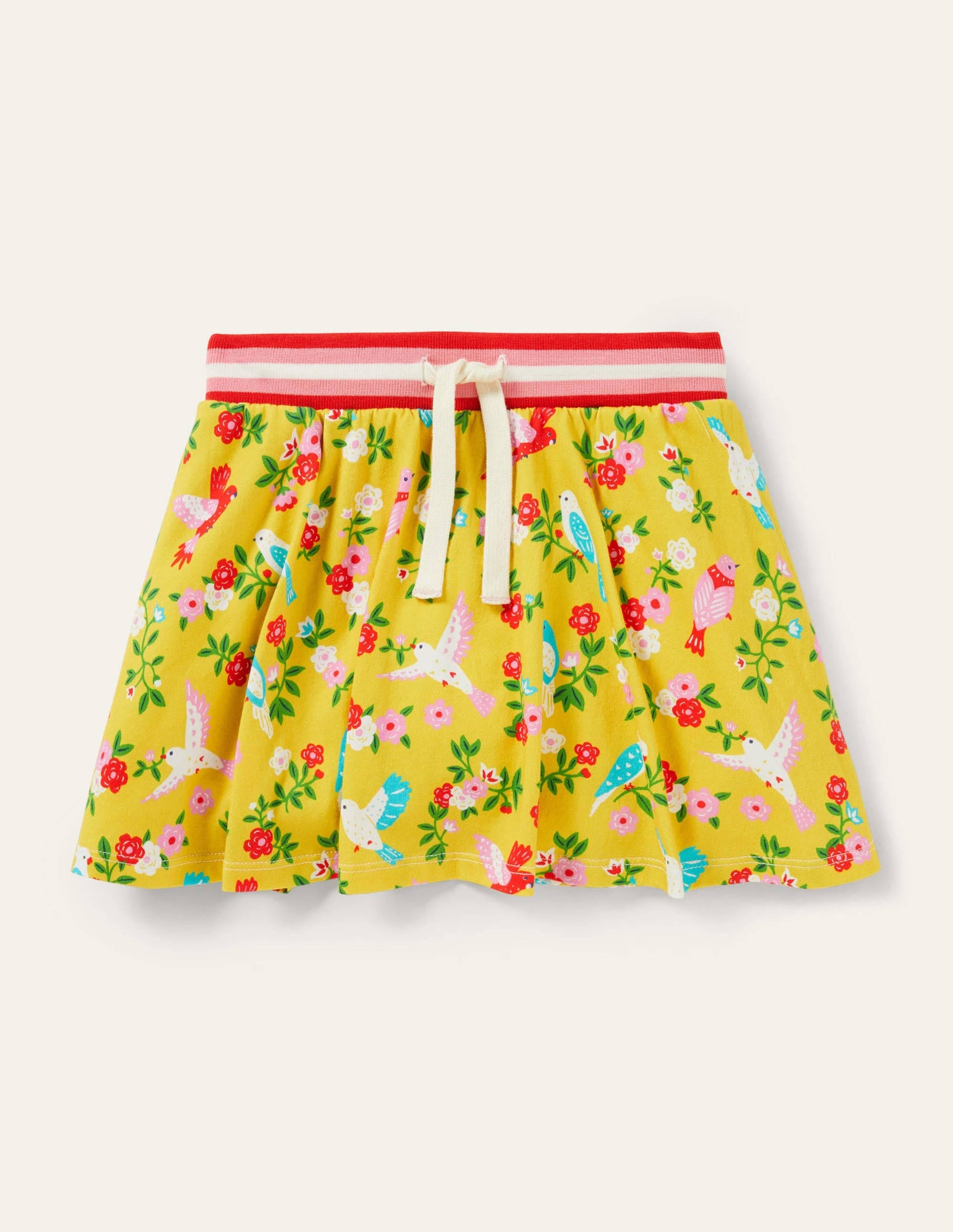 Printed Jersey Skort-Sweetcorn Yellow Parrots-1