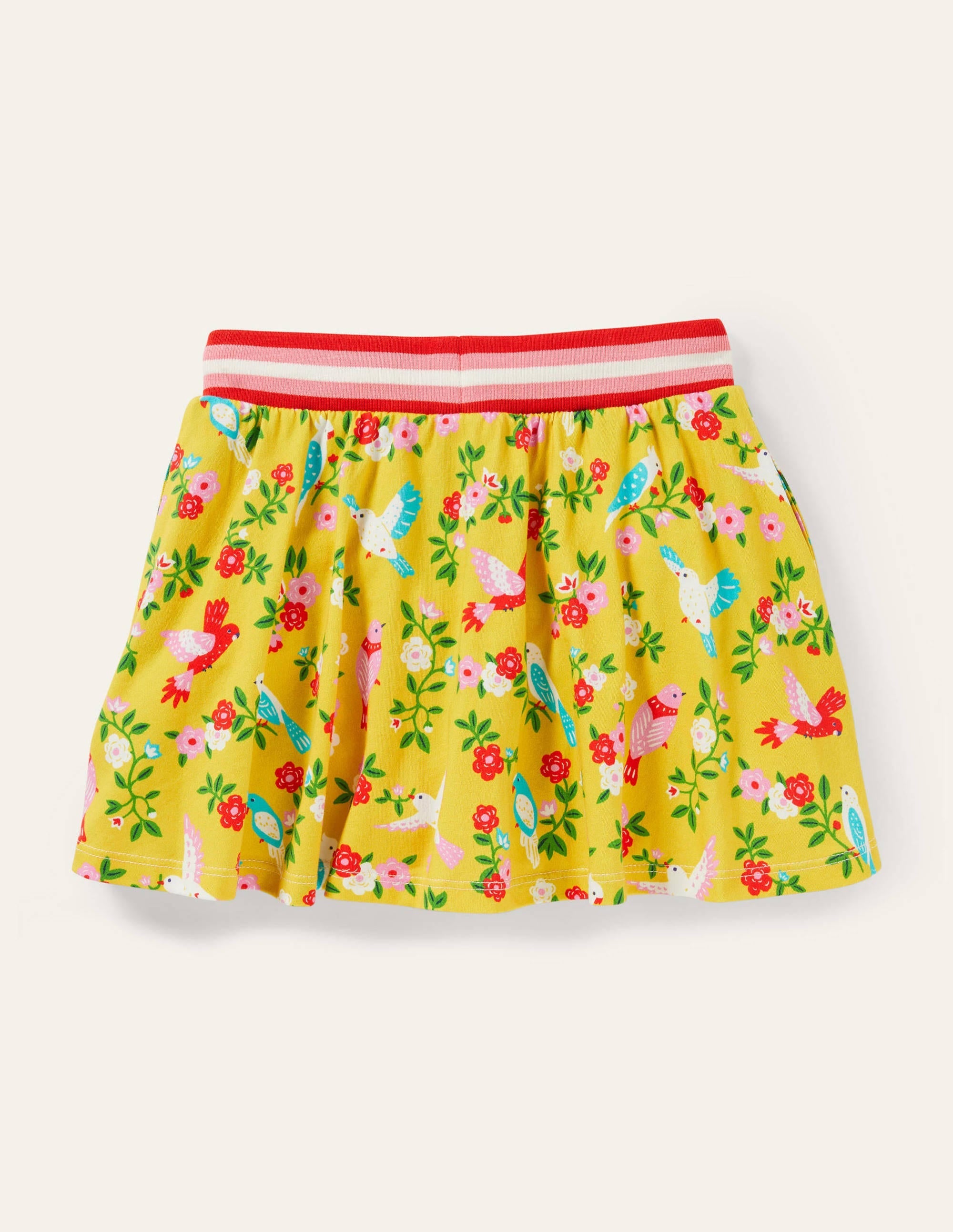 Printed Jersey Skort-Sweetcorn Yellow Parrots - Image 2
